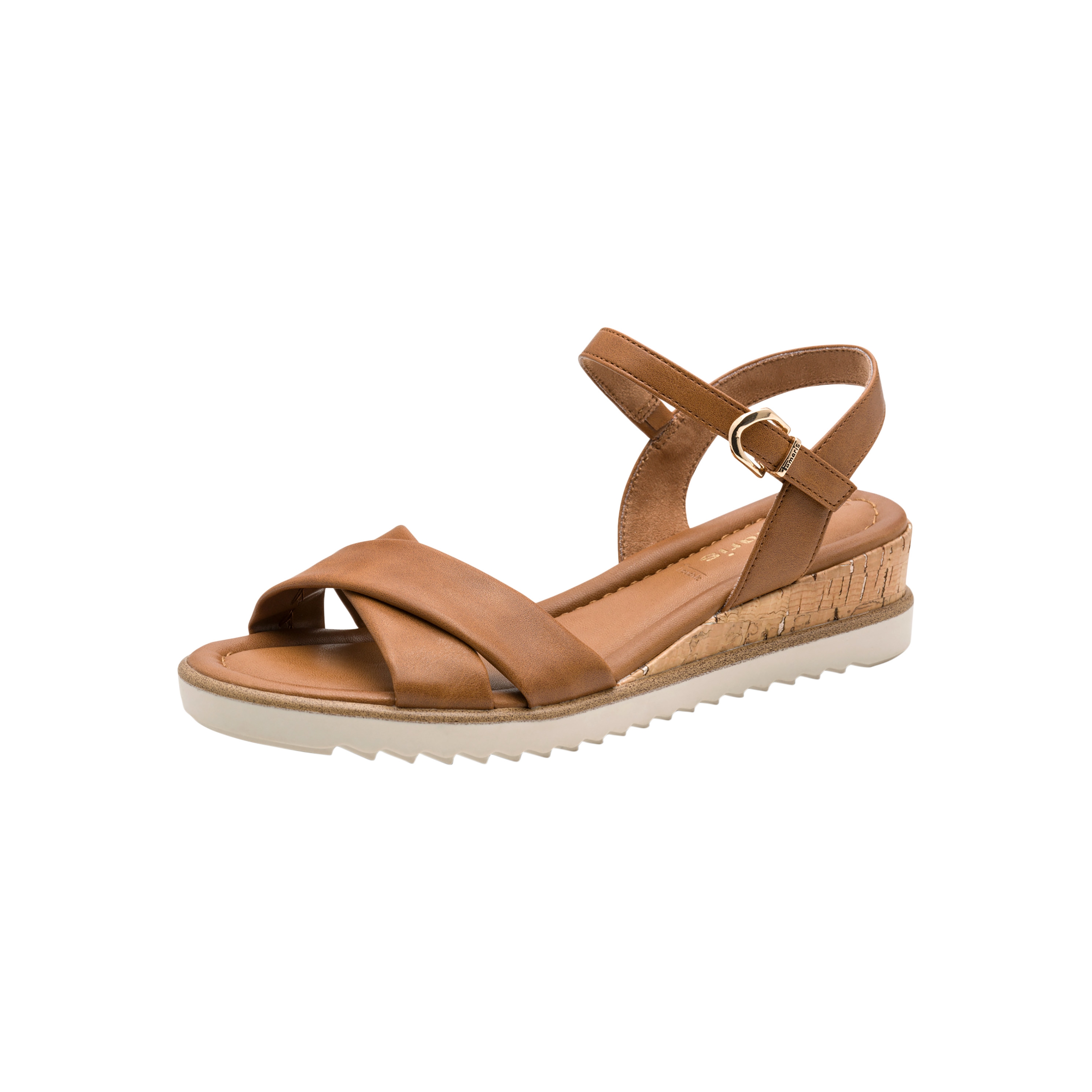 Strappy wedge sandals Brown