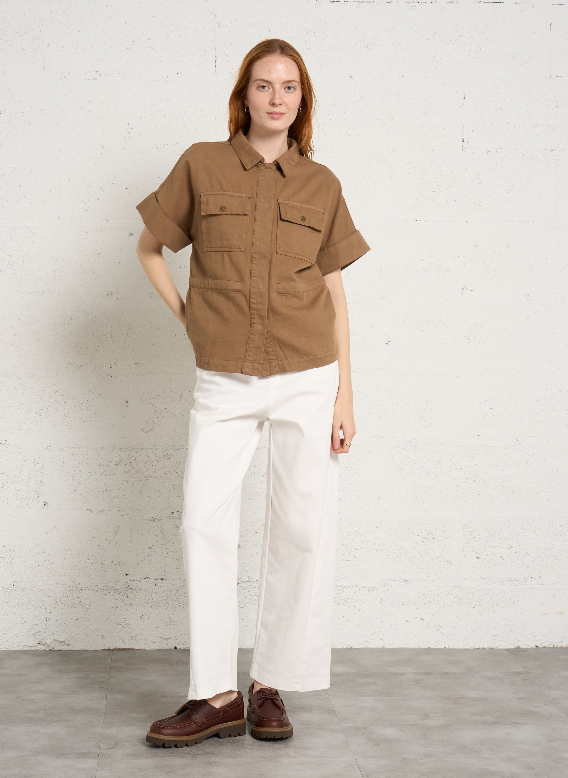 Blouse met klassieke kraag MAISON 123 Bruin