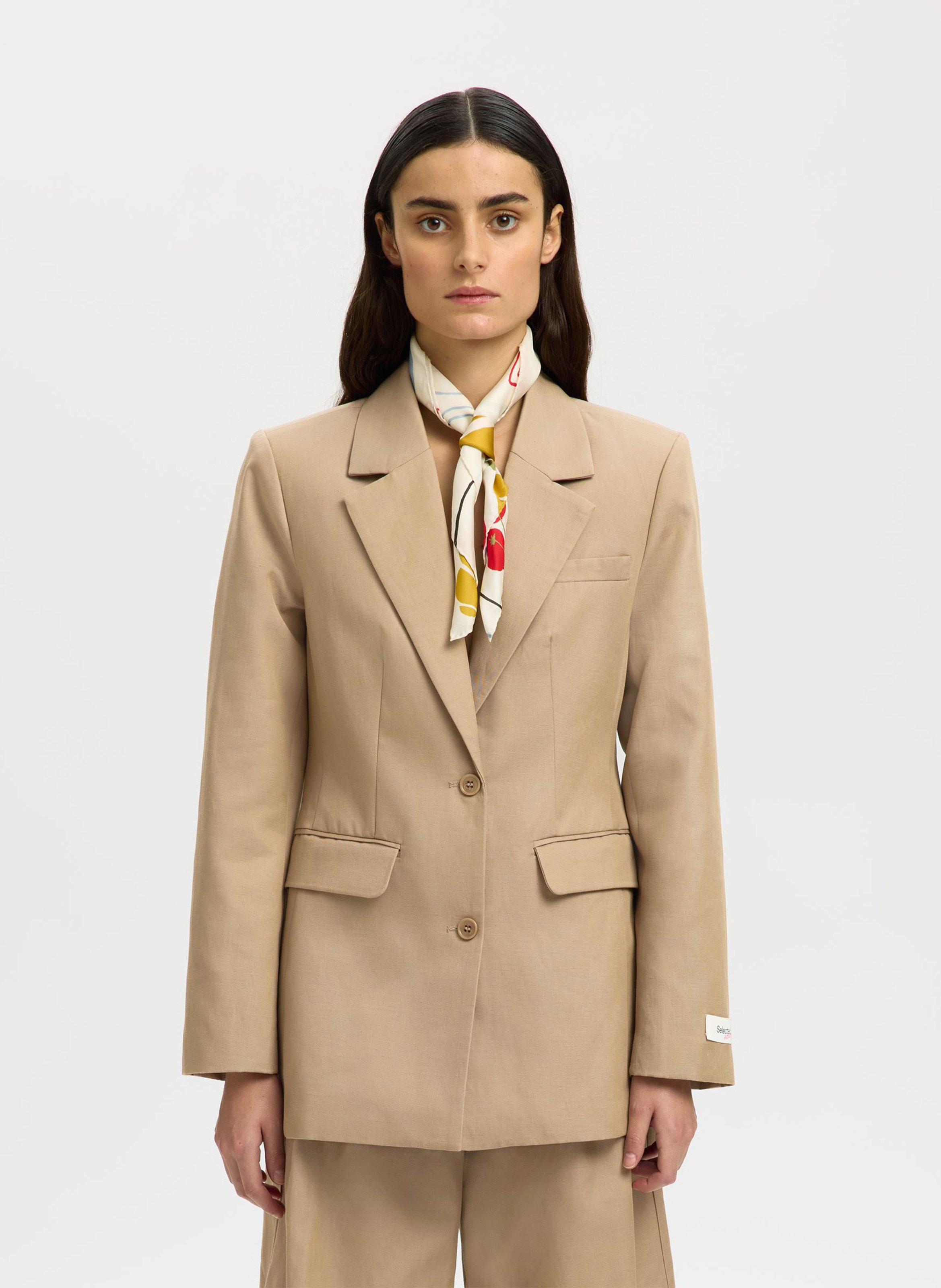 Fitted suit jacket SELECTED Grey