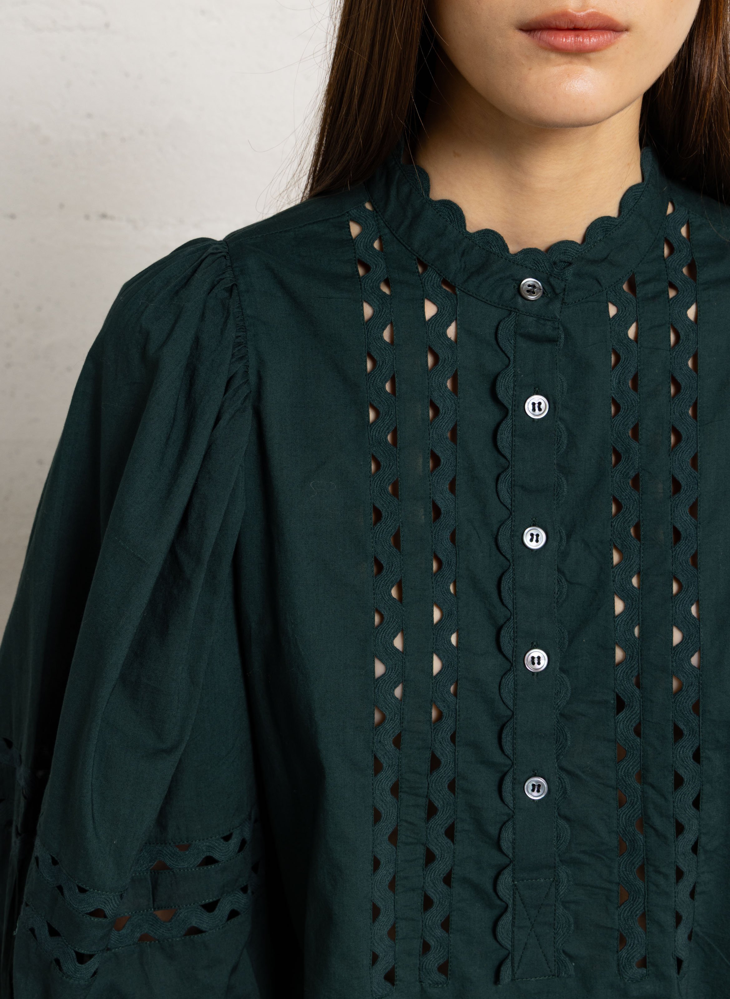 Top évasé en coton ANTIK BATIK Vert