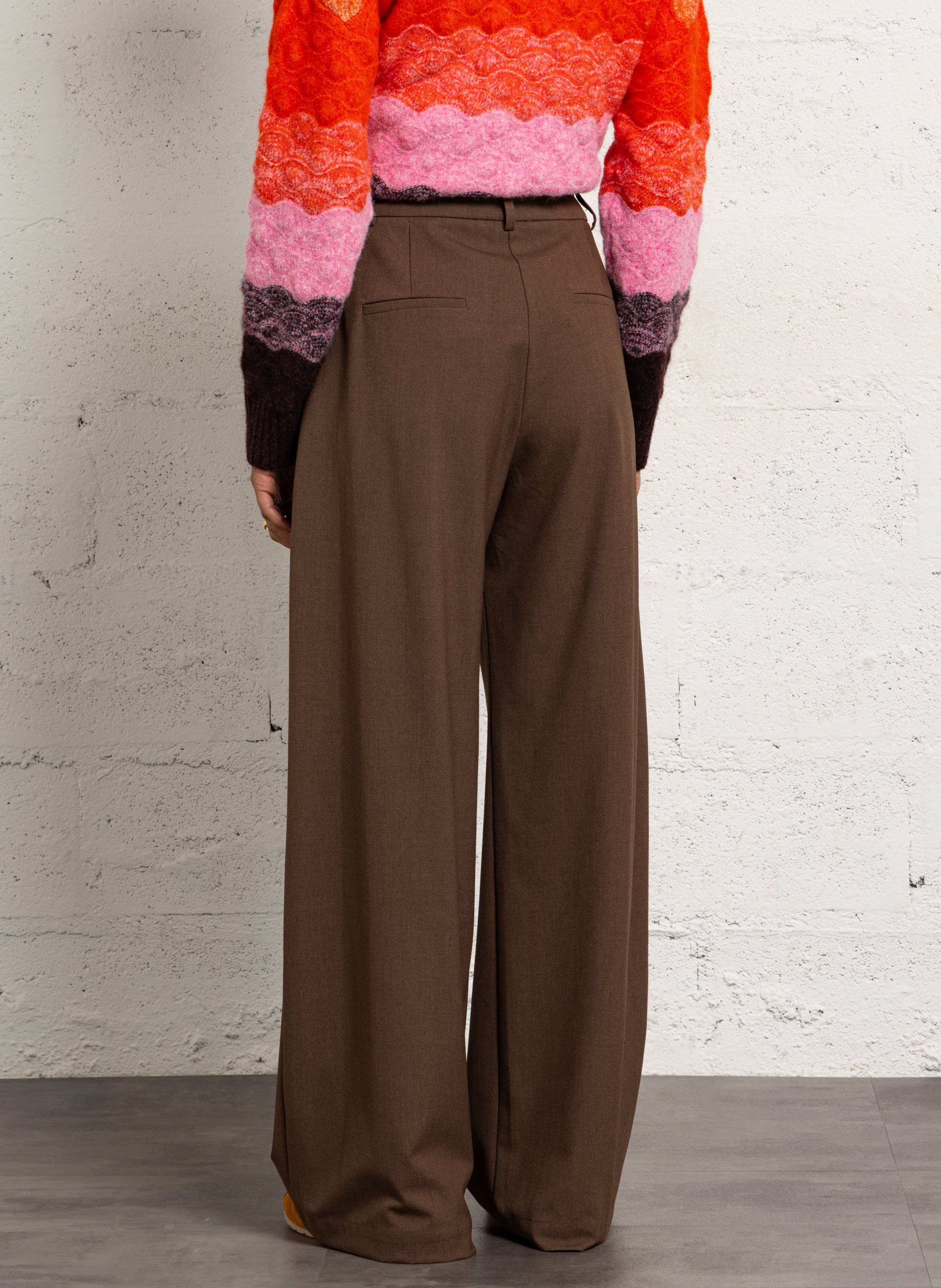 Azawood high-waisted wide-leg trousers SUNCOO Brown