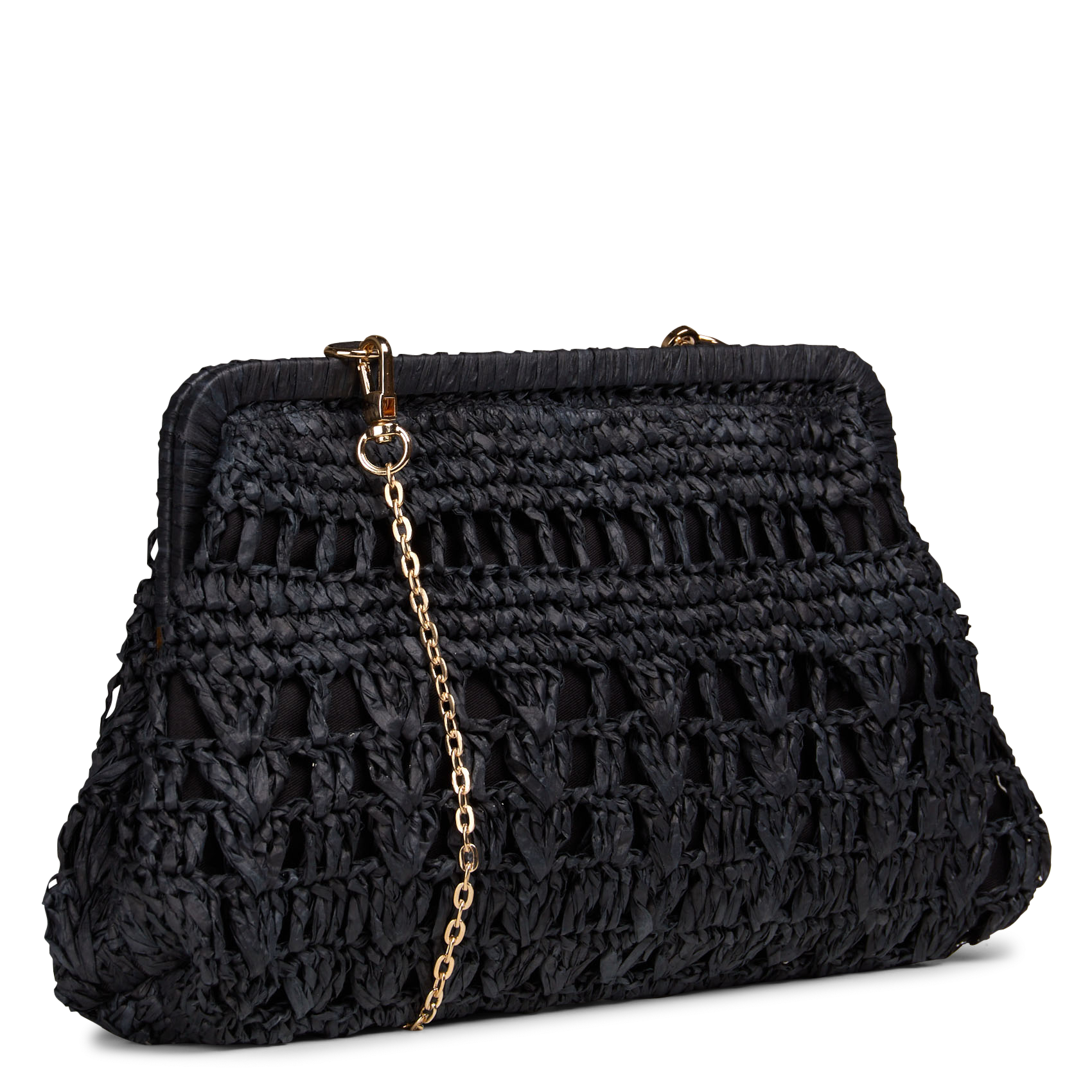 Raffia messenger bag LA FEE MARABOUTEE Black