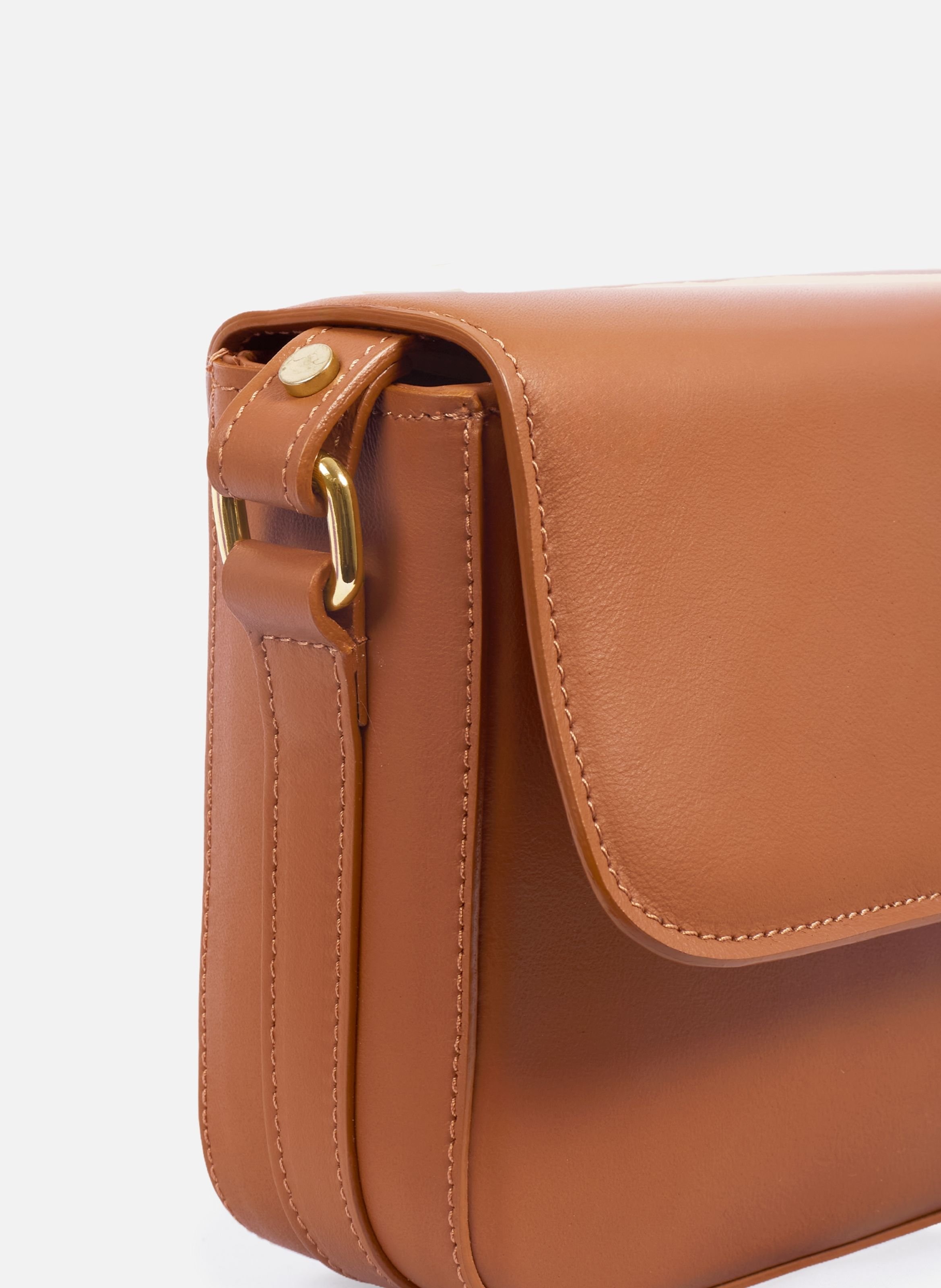 Hortense leather baguette bag JULES & JENN Brown