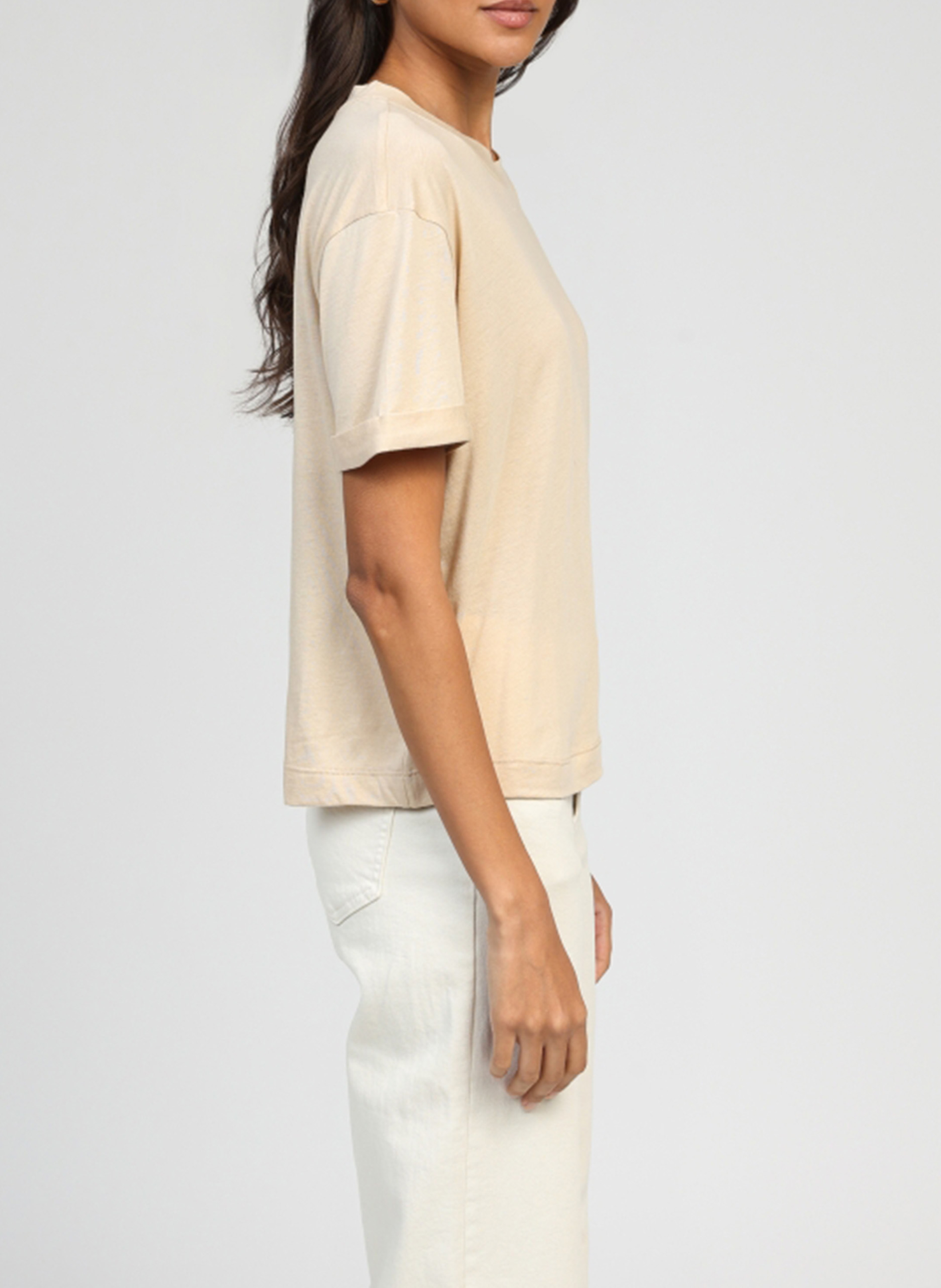 Oversized T-shirt van gemengd katoen AN'GE Beige