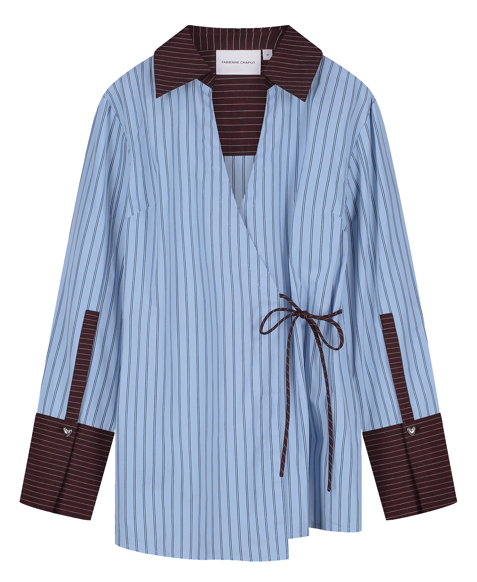 Chemise à rayures en coton FABIENNE CHAPOT Bleu