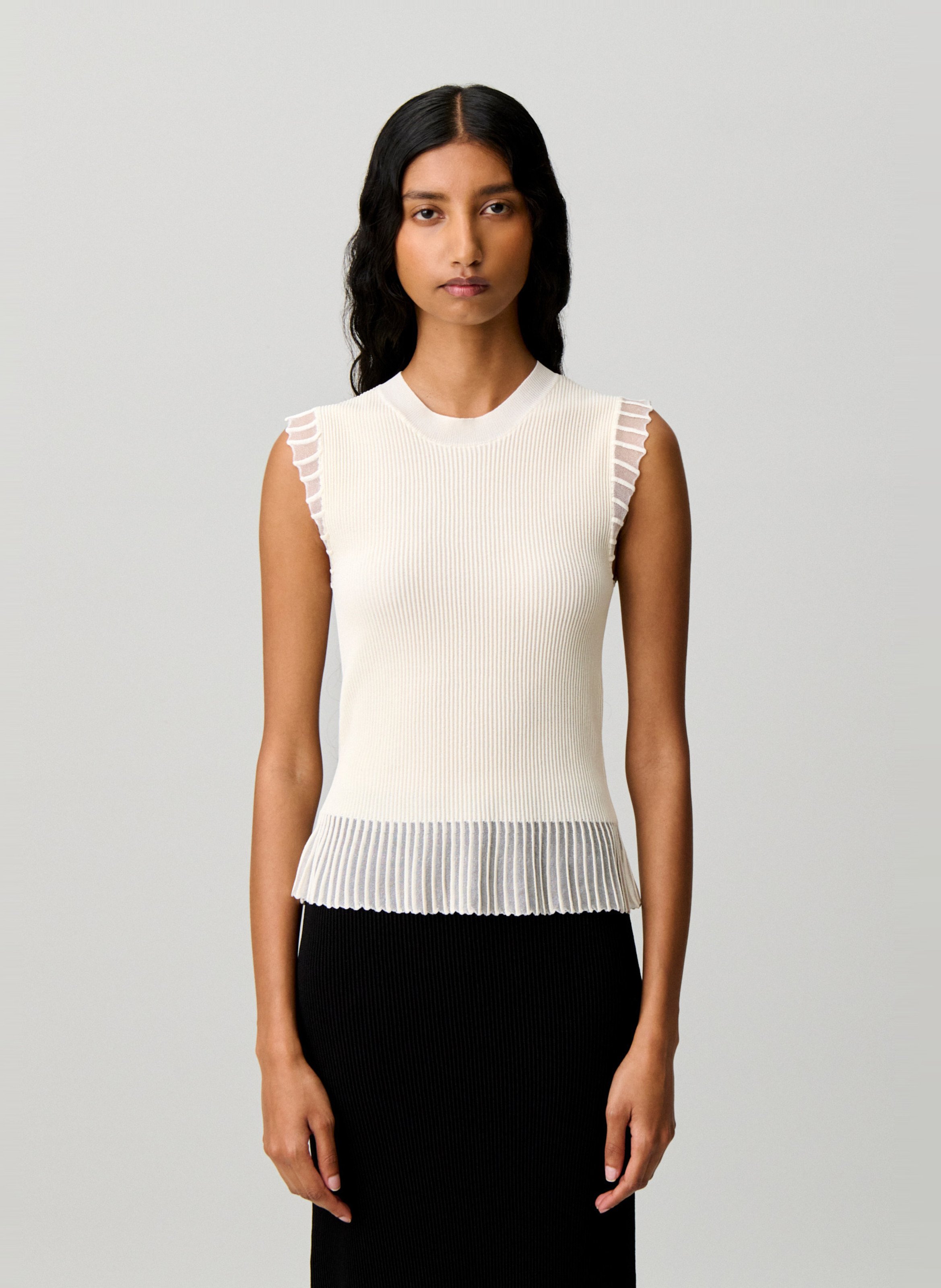 Top en maille moulant CLAUDIE PIERLOT Beige