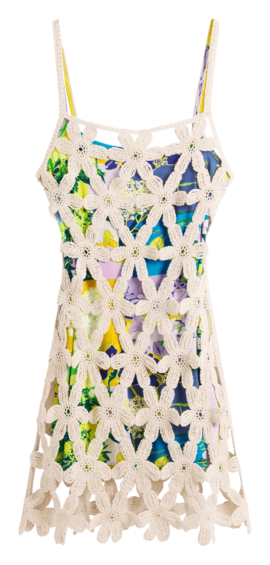 Short dress with layered patterns DESIGUAL White