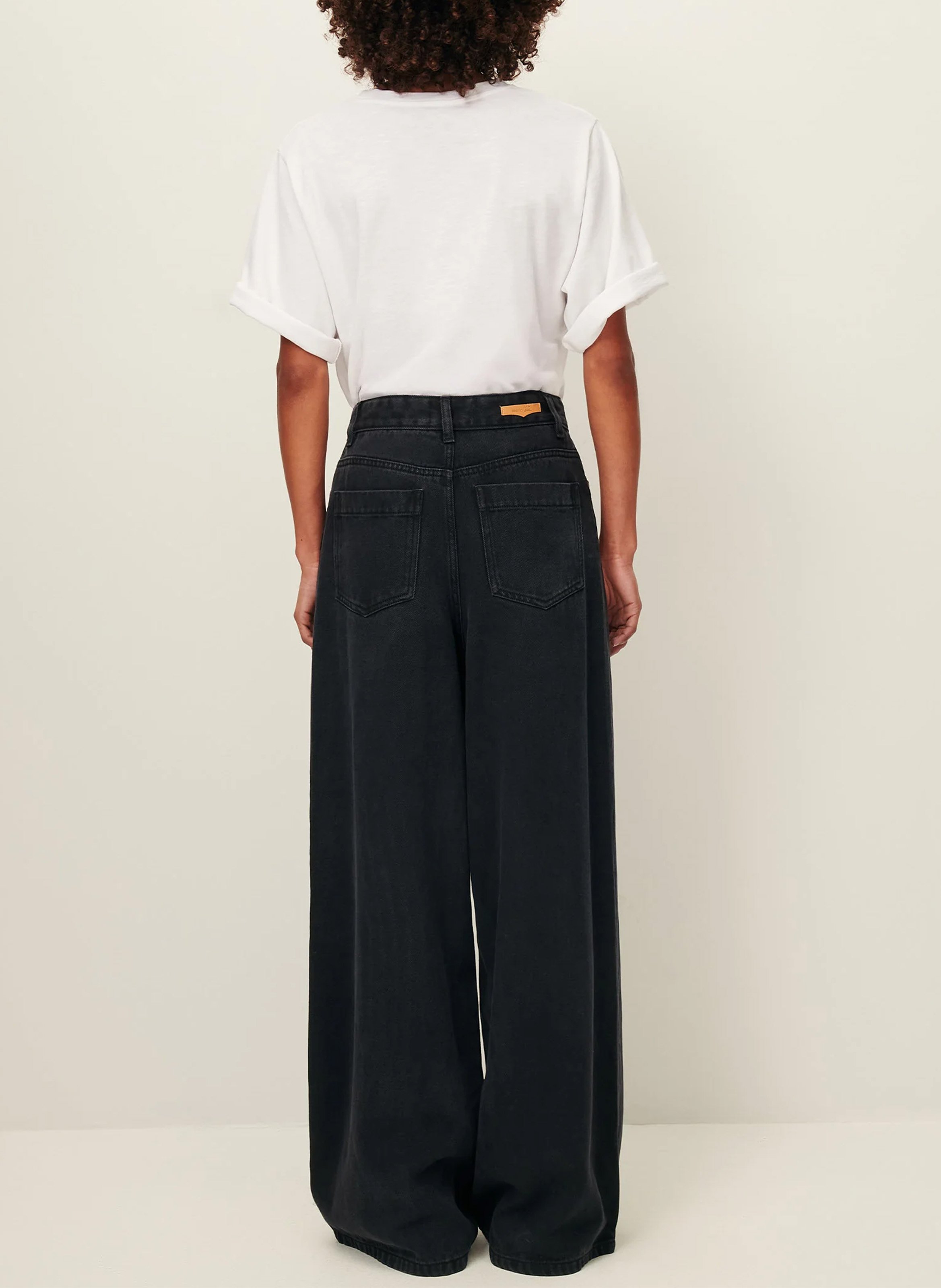 Wide-leg denim jeans SESSUN Black