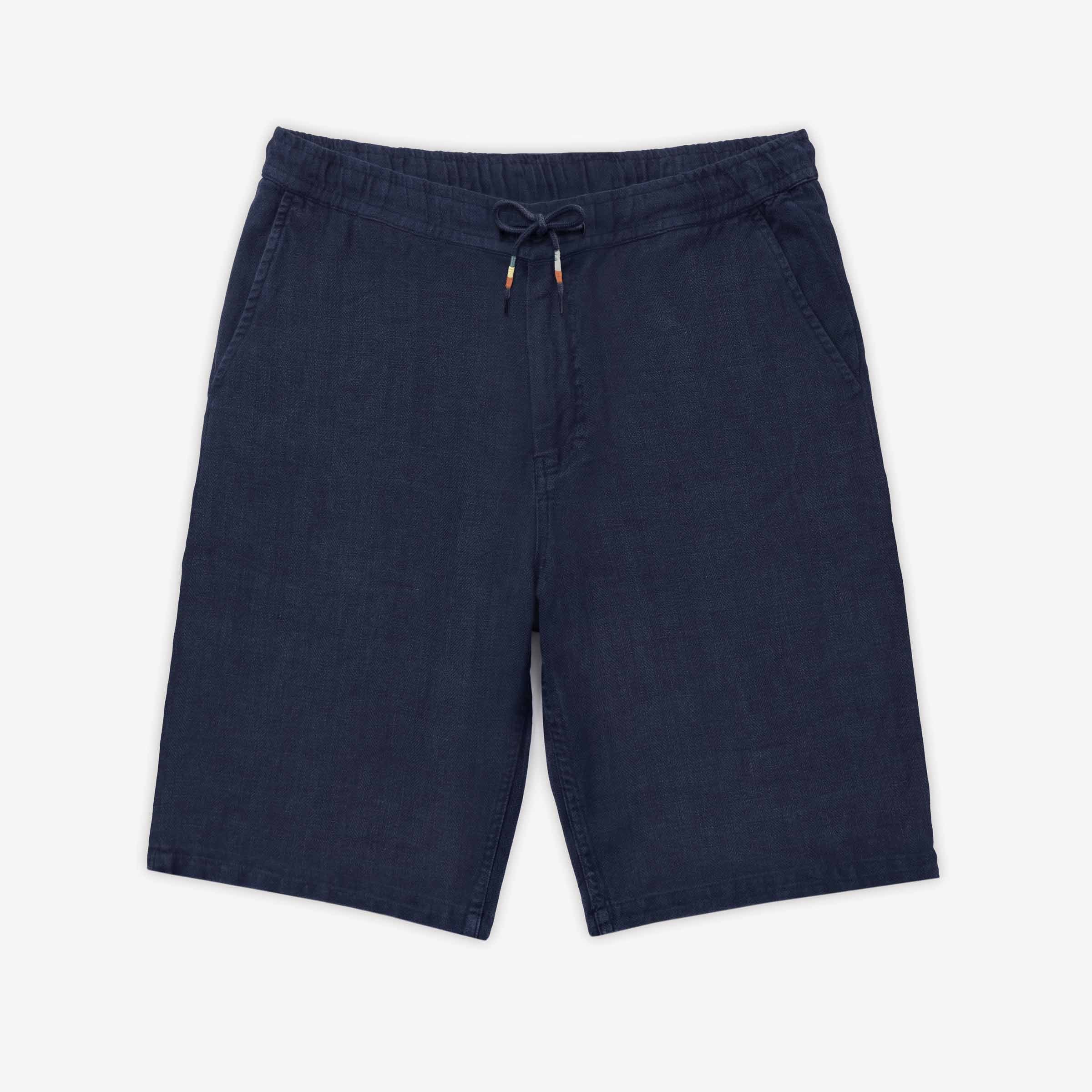 Chevron linen Bermuda shorts SERGE BLANCO Blue