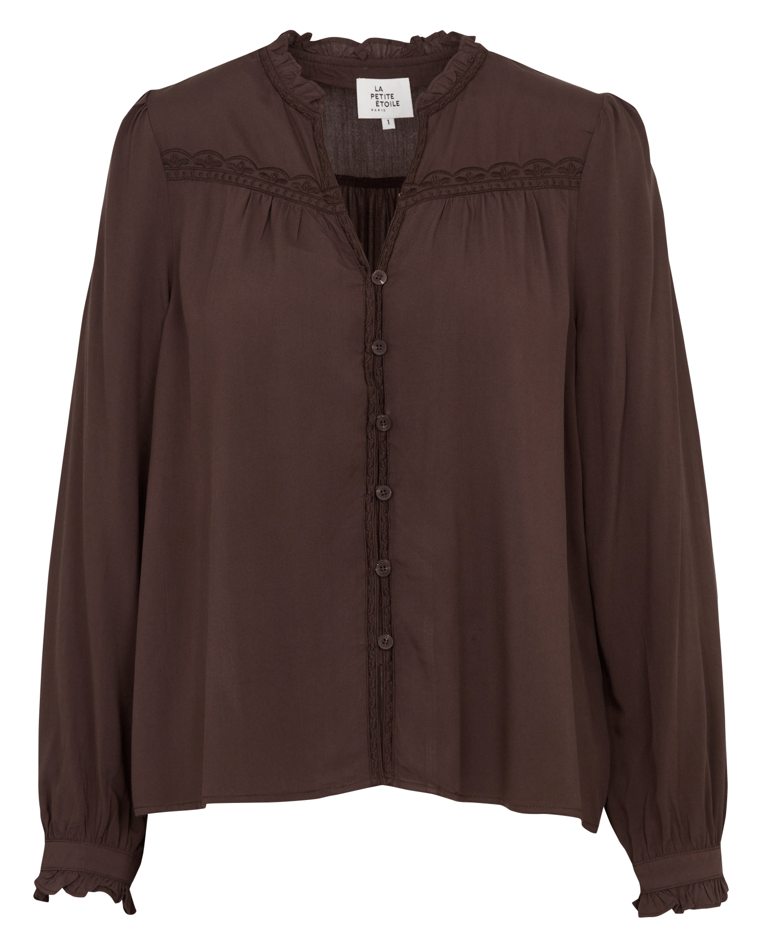 Loose-fit V-neck shirt LA PETITE ETOILE Brown