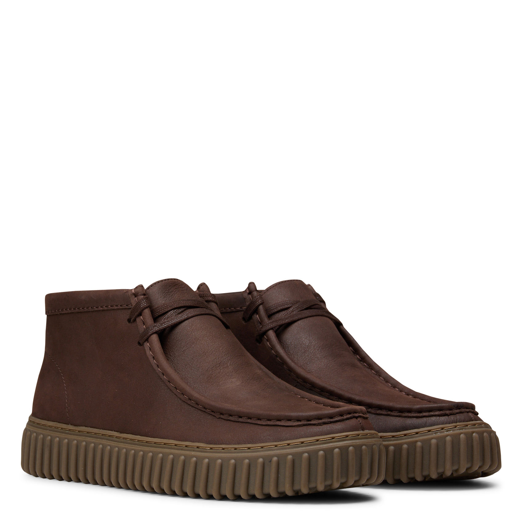 Boots basses à lacets en cuir CLARKS Marron