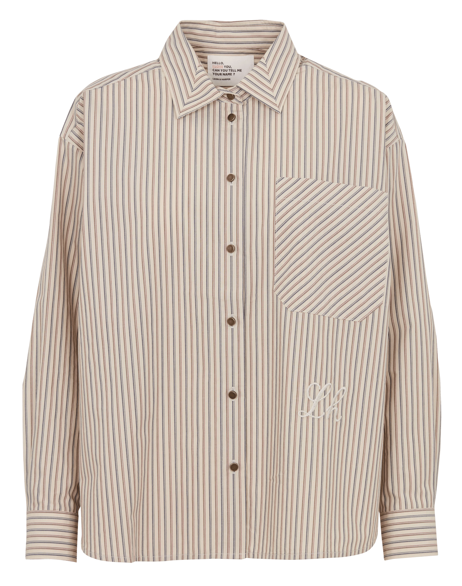 Baumwollhemd mit Streifen LEON & HARPER Beige
