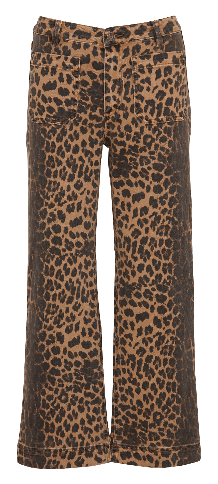 Straight animal print pants in blended cotton. MKT Brown
