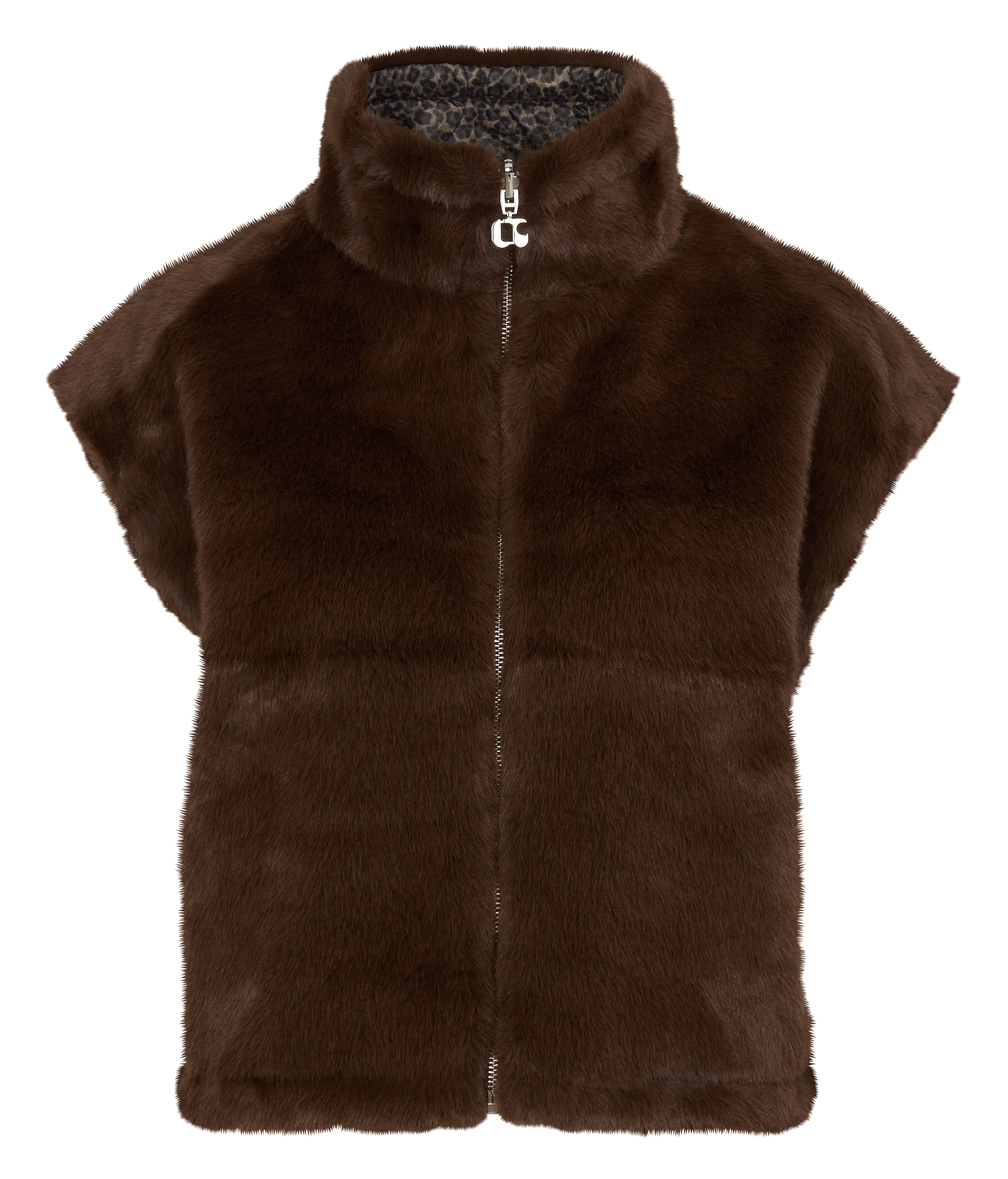 Veste sans manches droite réversible LE TEMPS DES CERISES Marron