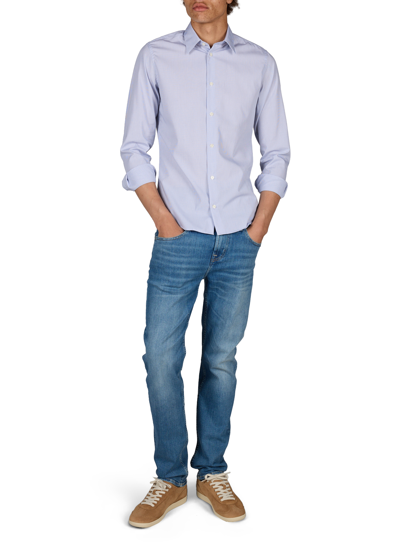 Slim-fit cotton Icareau-S shirt AU PRINTEMPS PARIS Blue