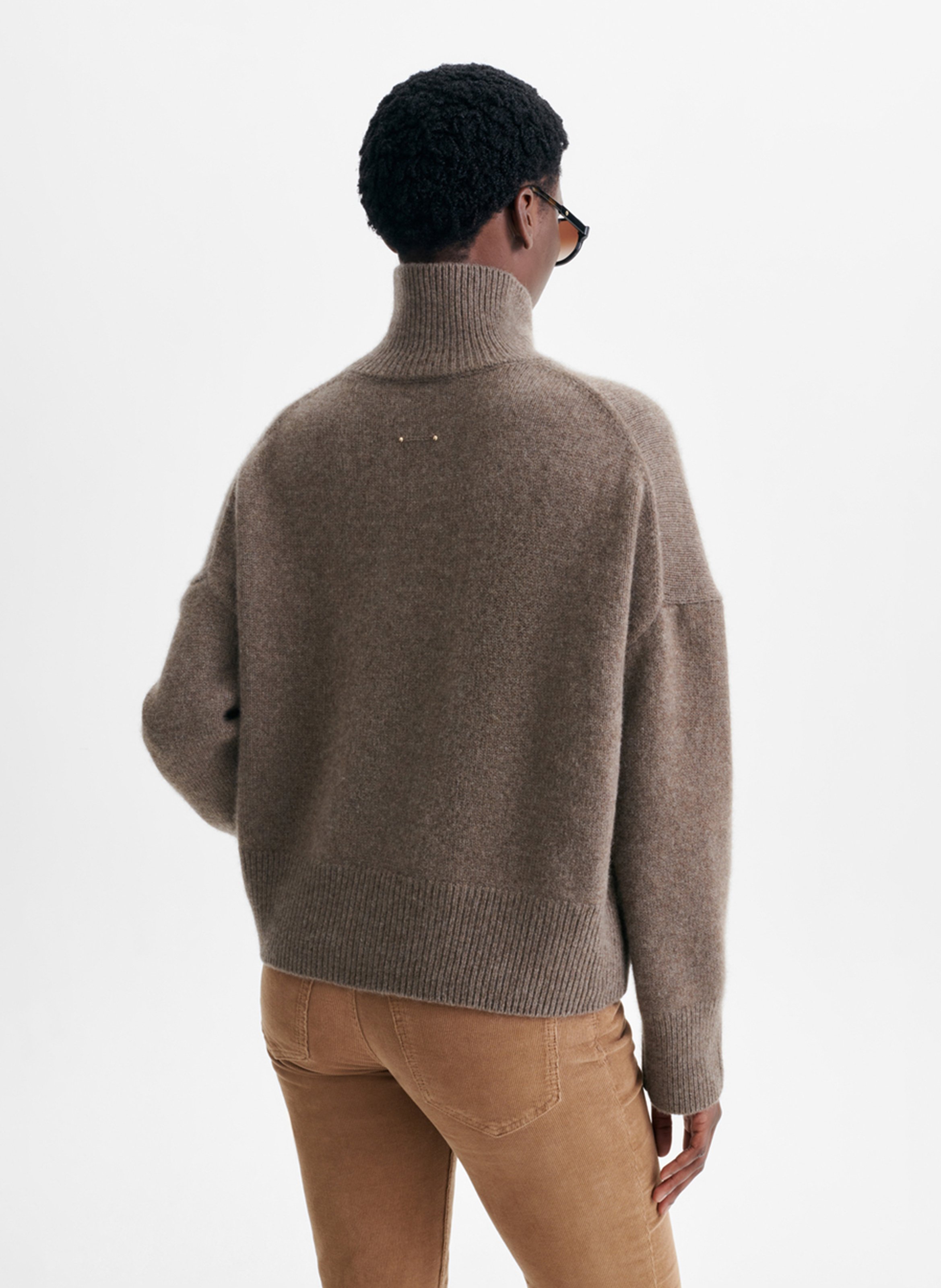 Loose-fit high-neck cashmere sweater | Beige VANESSA BRUNO Women