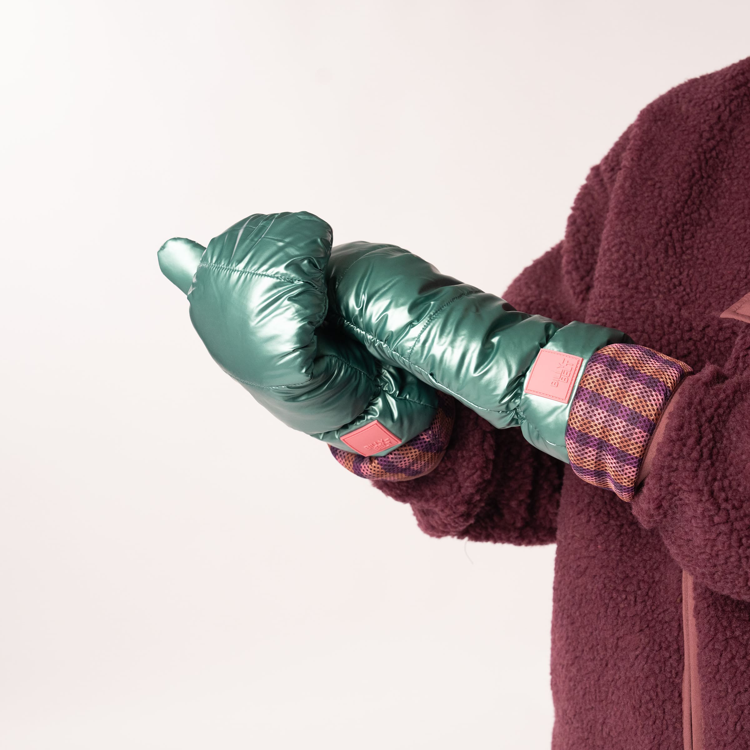 Metallic fleece mittens BILLYBELT Green
