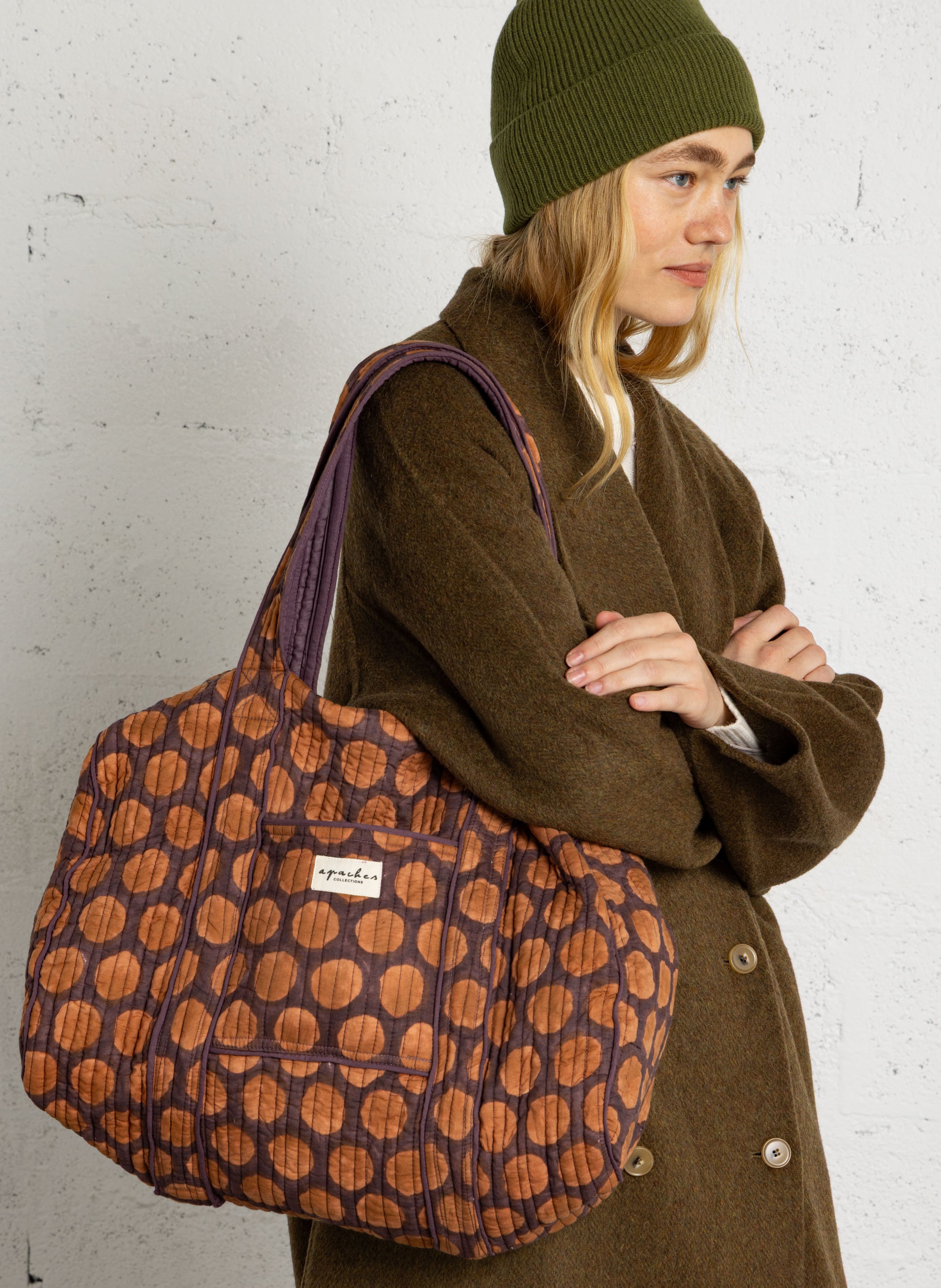 Weekendtas van katoen APACHES COLLECTIONS Bruin