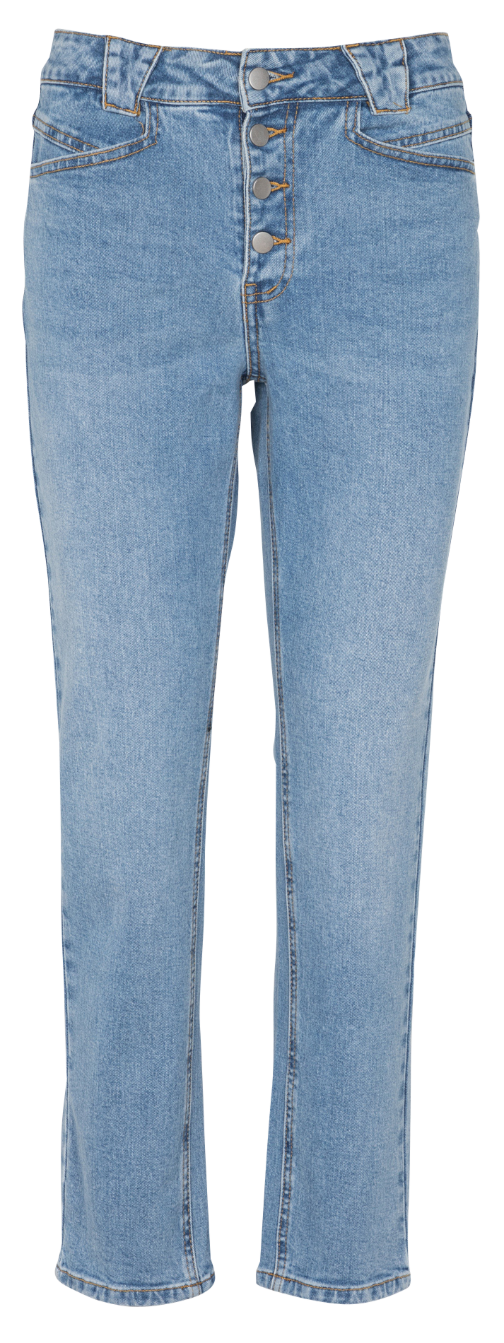 Vaquero Recto De Mezcla De Algodón Medium Blue Denim Vila - Mujer