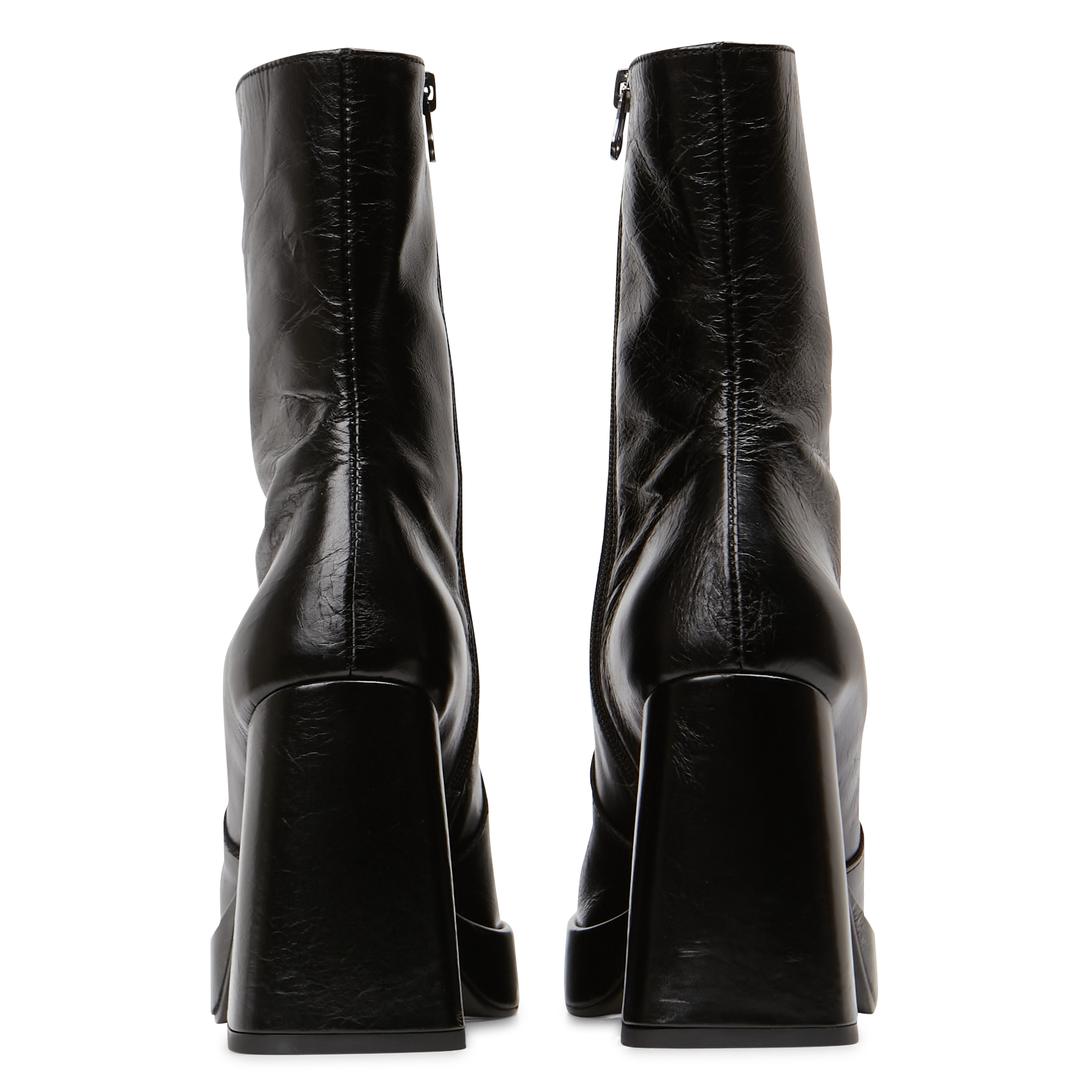 Bottines à talons en cuir vieilli Noir