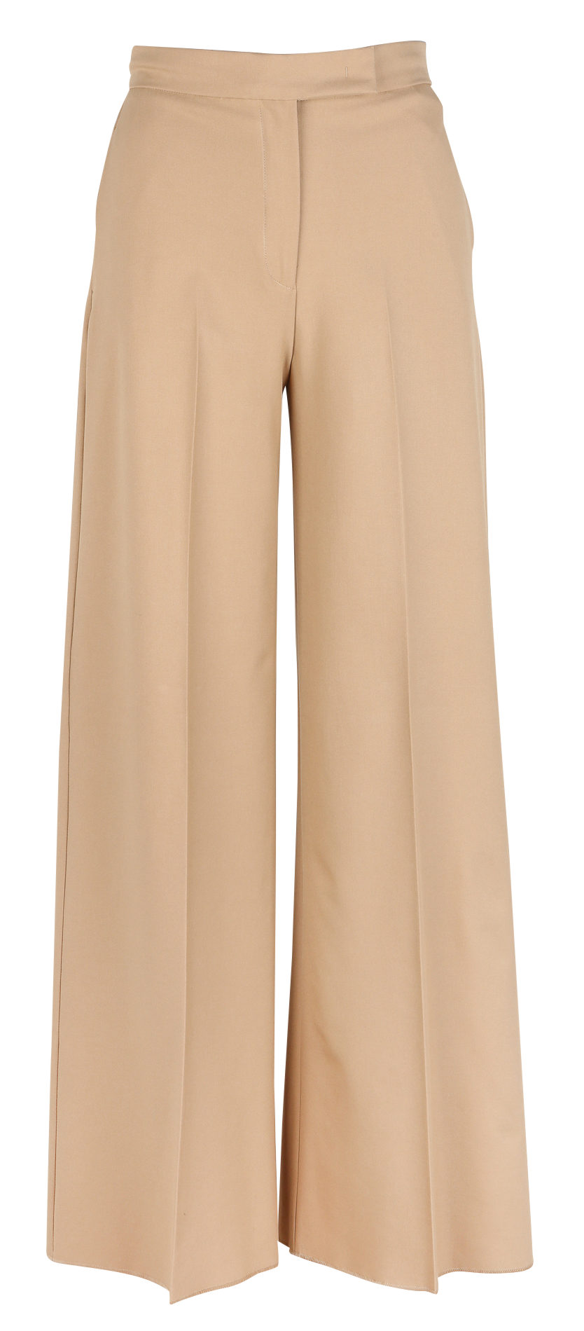 Bandplooibroek met hoge taille en ongezoomde rand MAX&Co. Beige