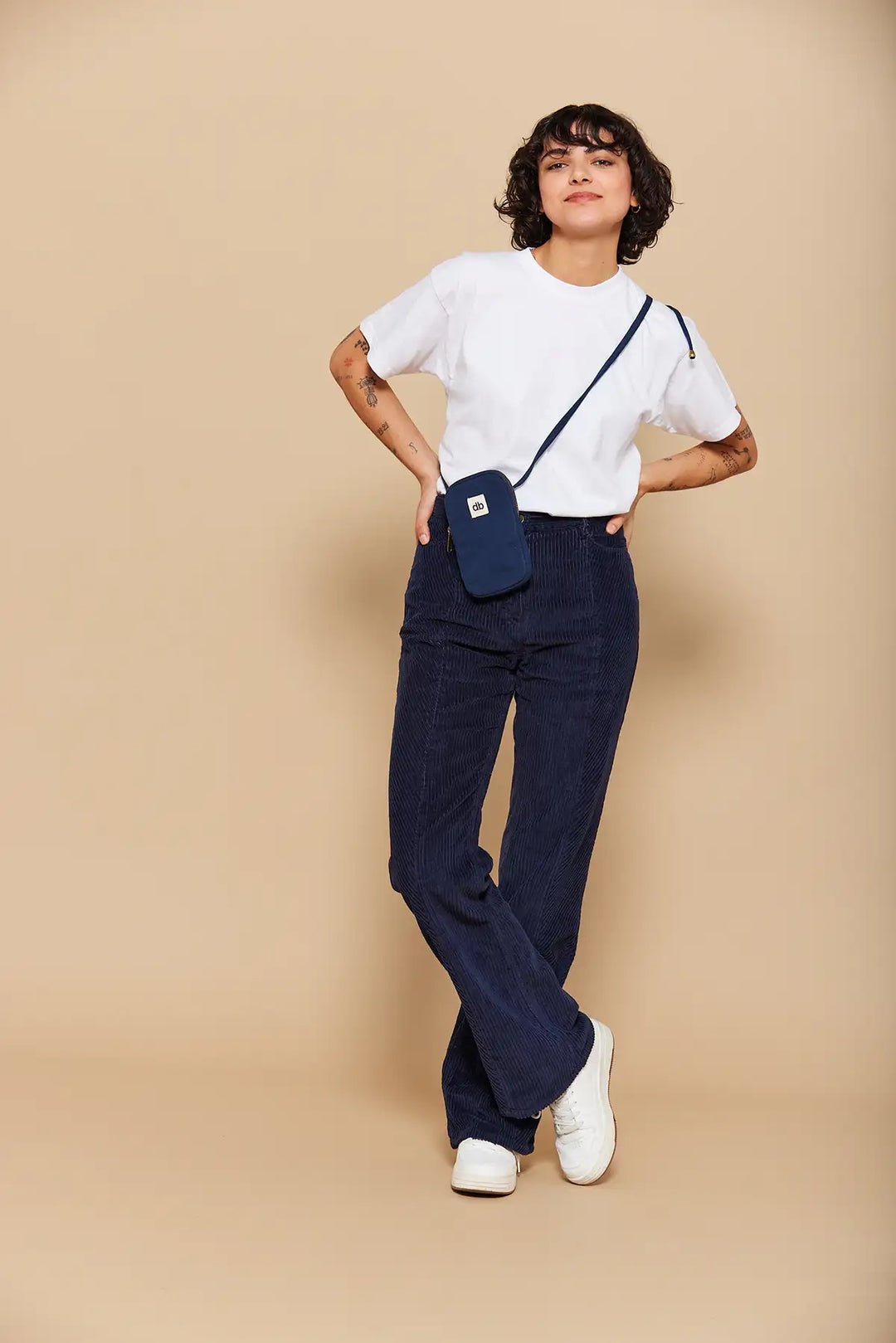 Cotton phone pouch Blue