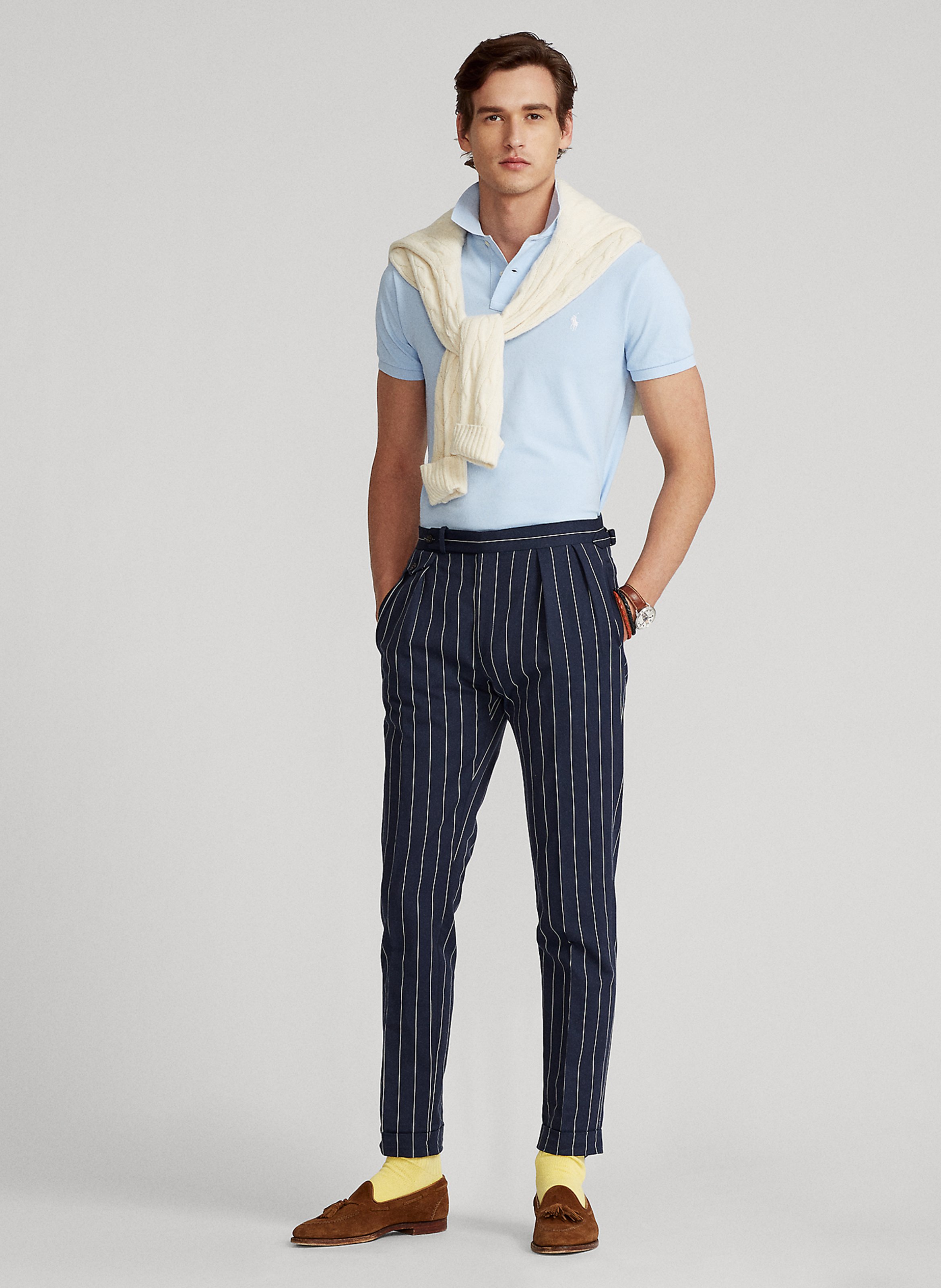 Slim-fit cotton piqué polo shirt POLO RALPH LAUREN Blue