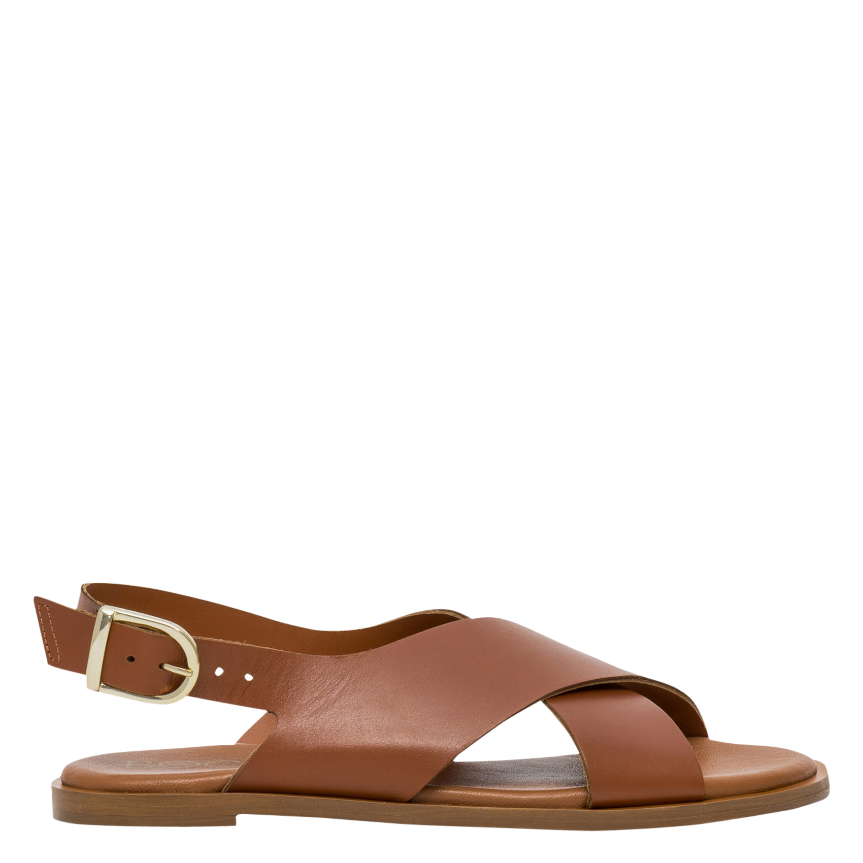 Sandales plates à brides croisées en cuir BOCAGE