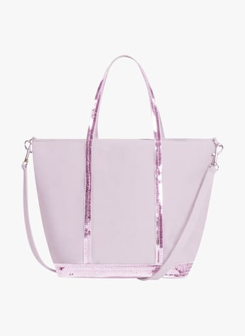 Cotton canvas sequined mini tote bag Anthracite Vanessa Cotton canvas sequined mini tote bag Anthracite Vanessa