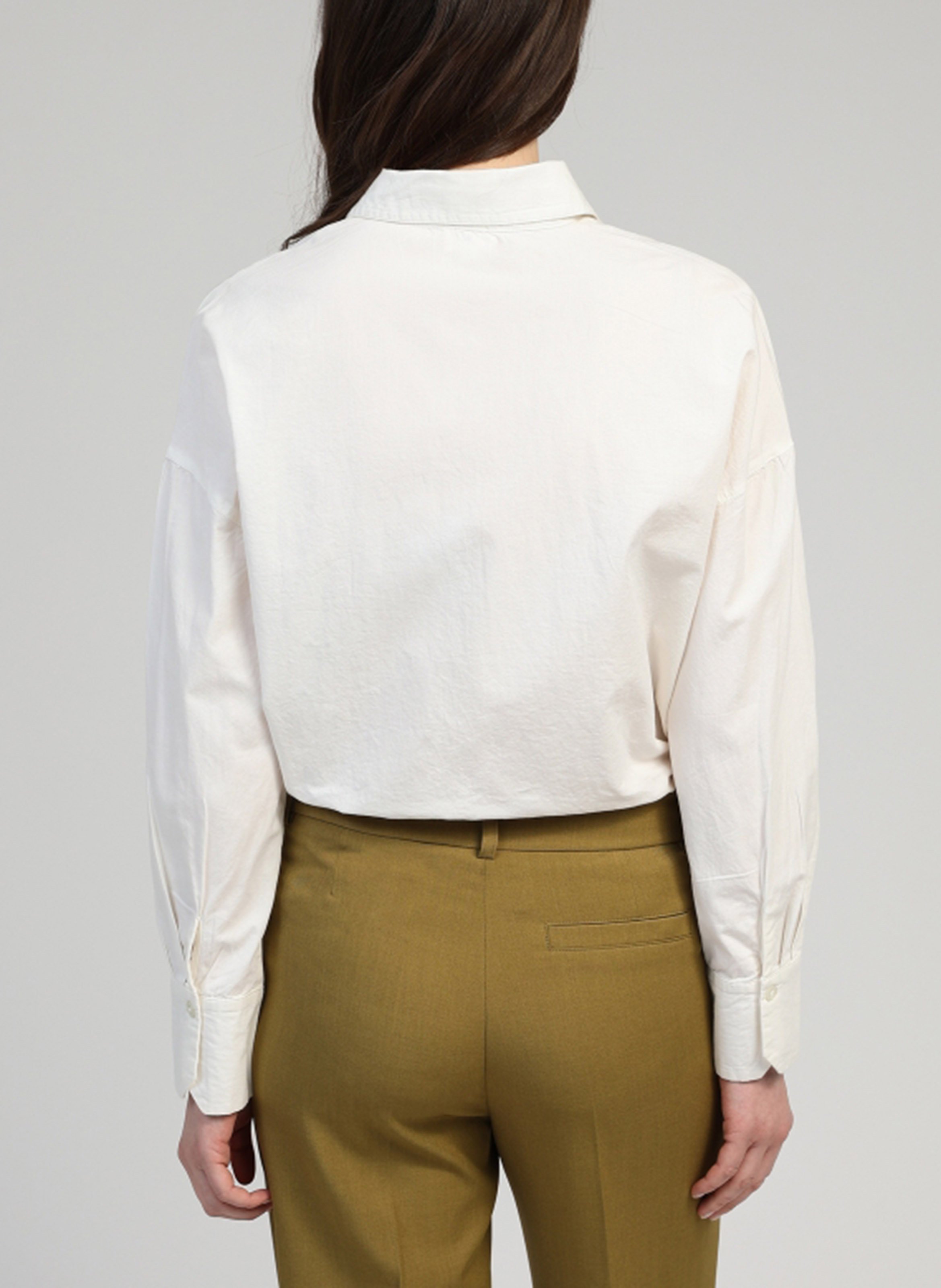 Straight shirt with fancy cut-out details AN'GE White