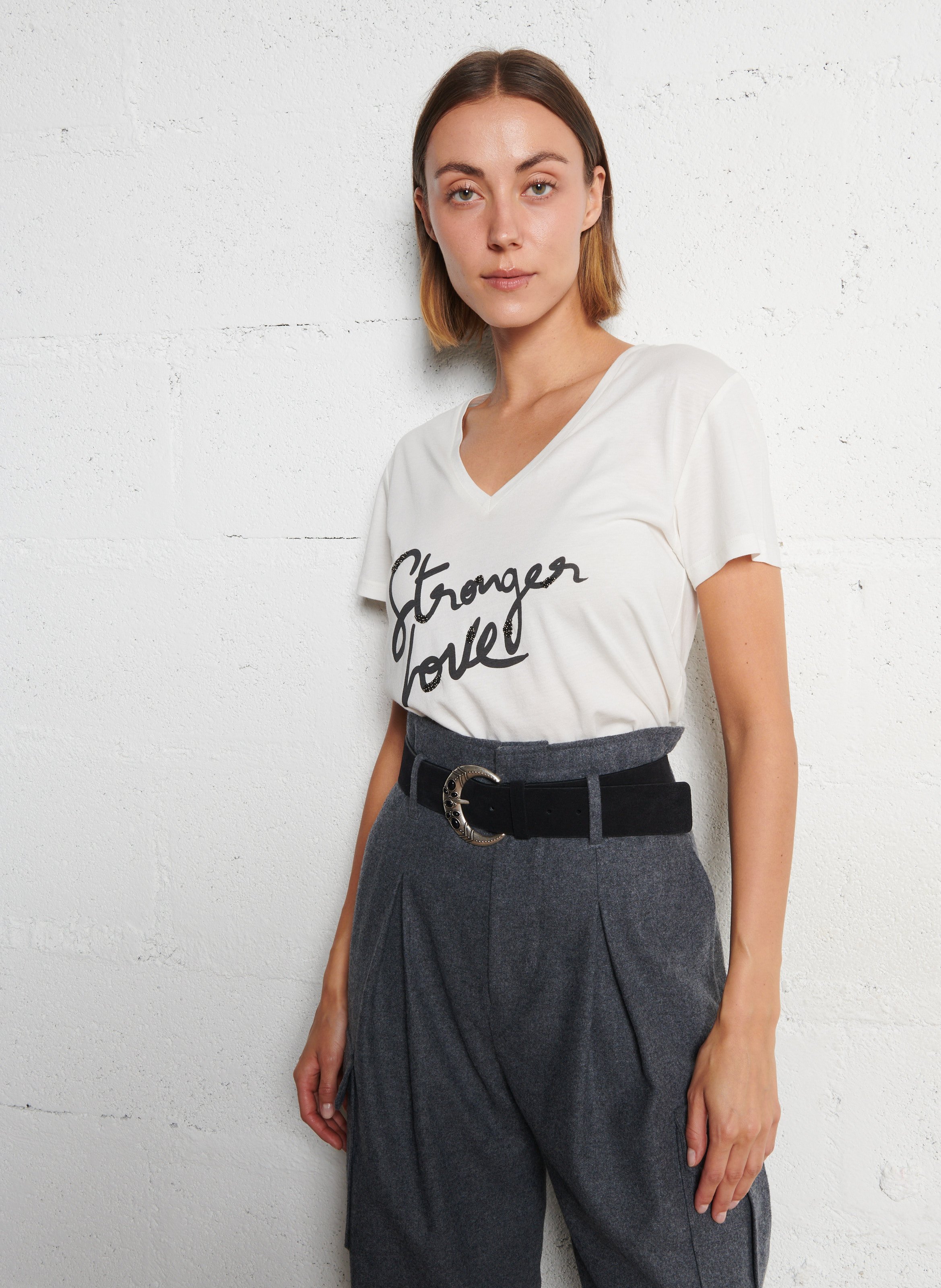 Basic cotton-mix T-shirt IKKS White