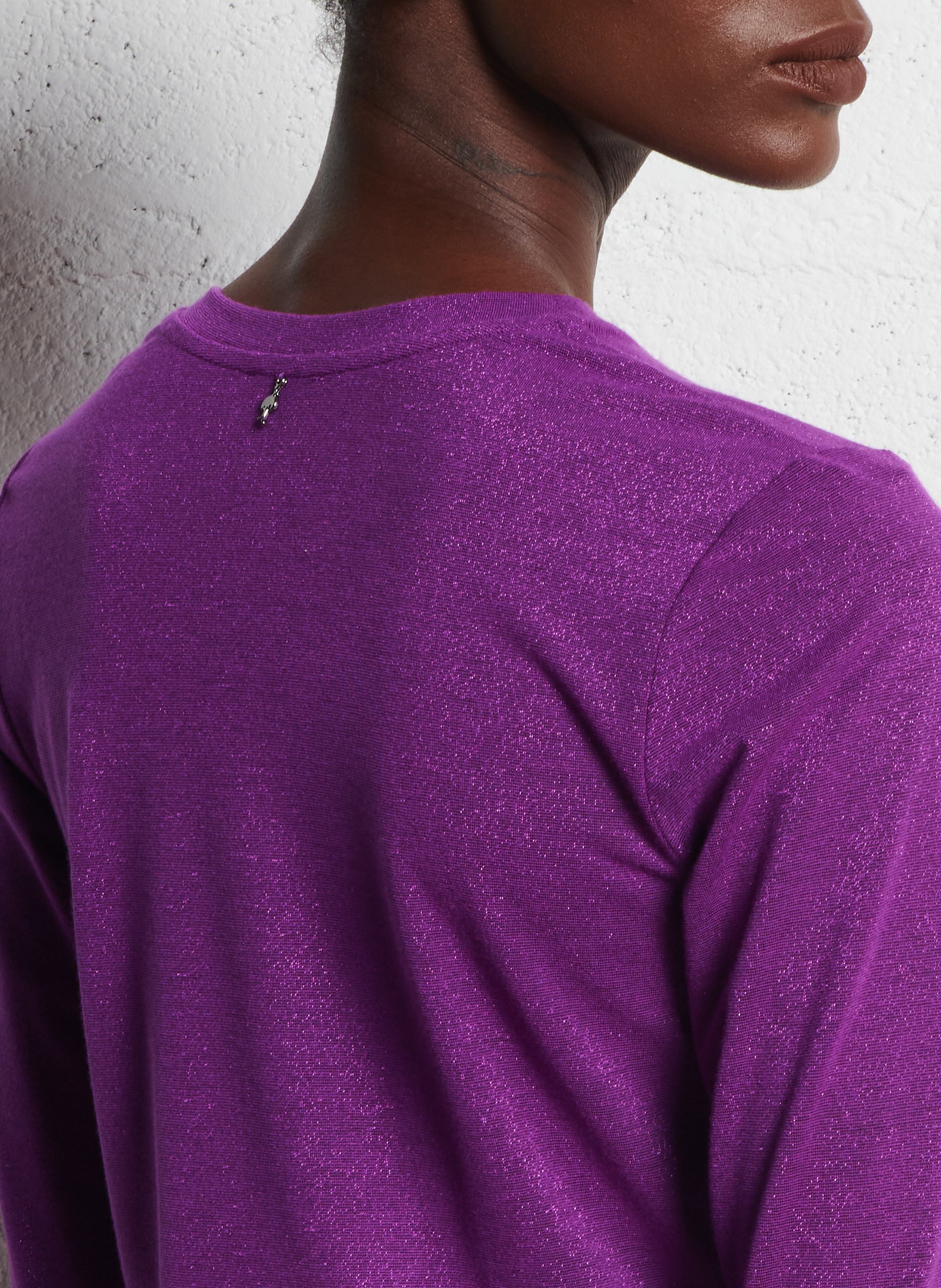 Straight-fit T-shirt met pailletten ONE STEP Violet