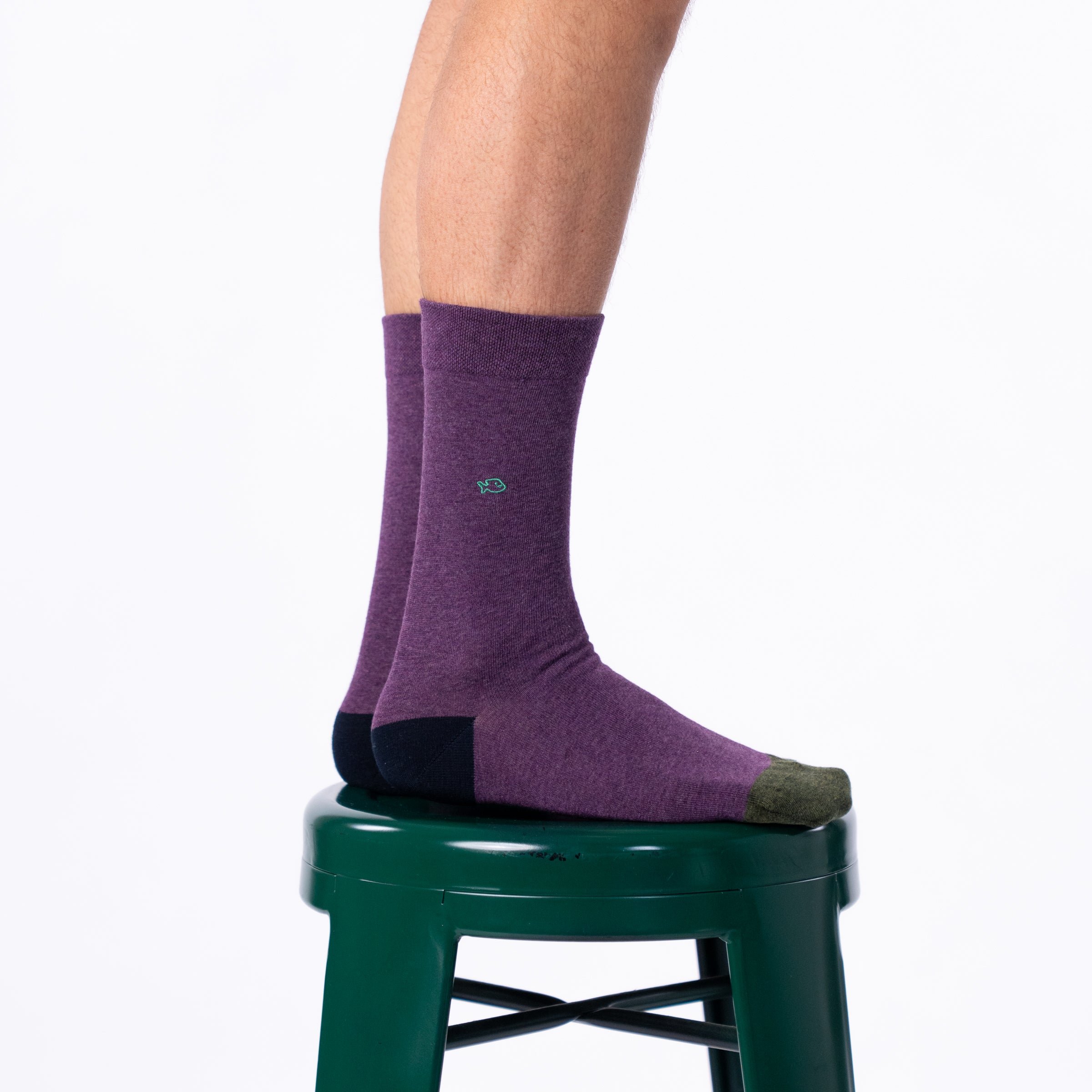 Solid combed cotton socks BILLYBELT Purple