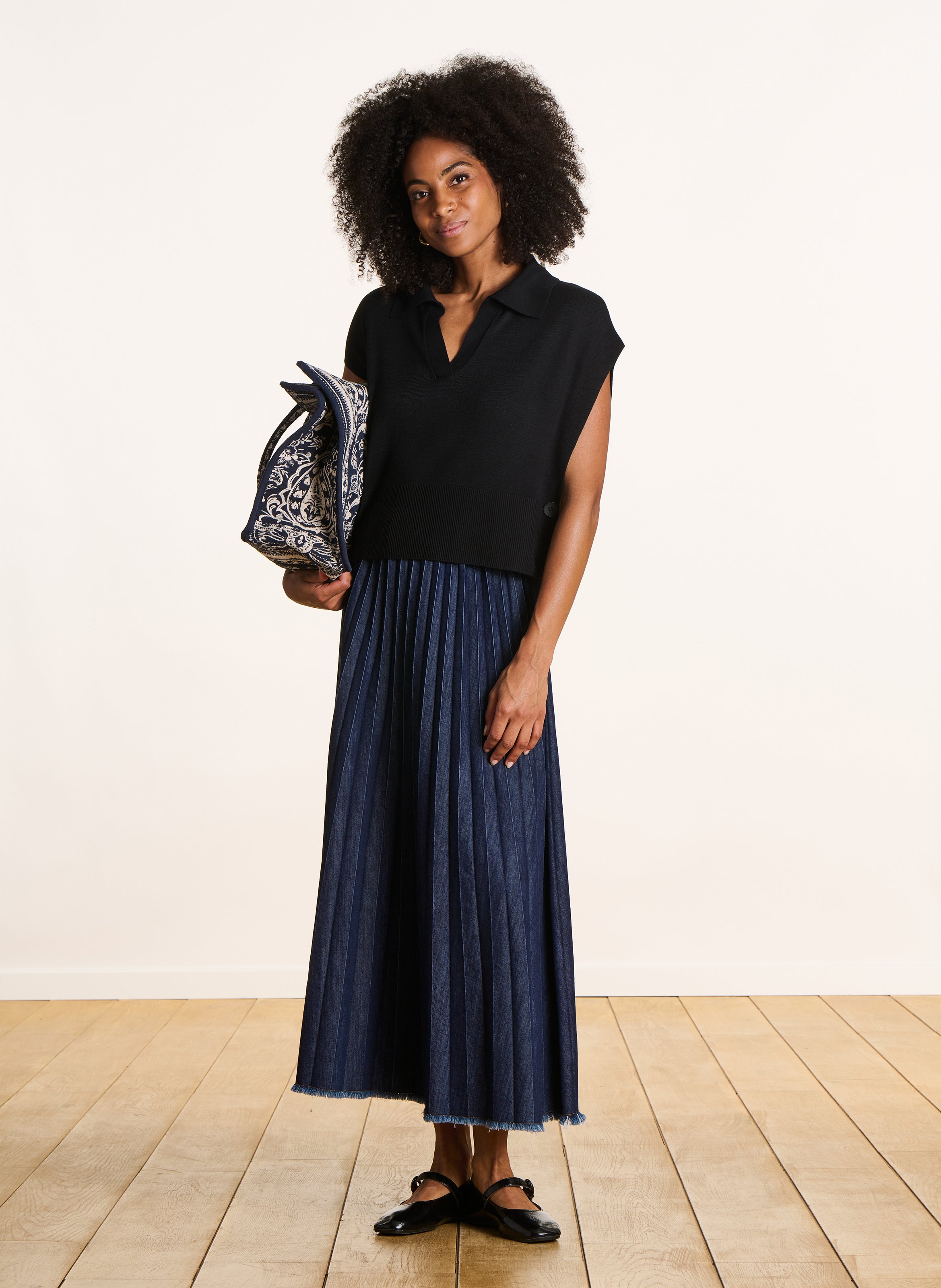 Oversized polo neck sweater LA FEE MARABOUTEE Black