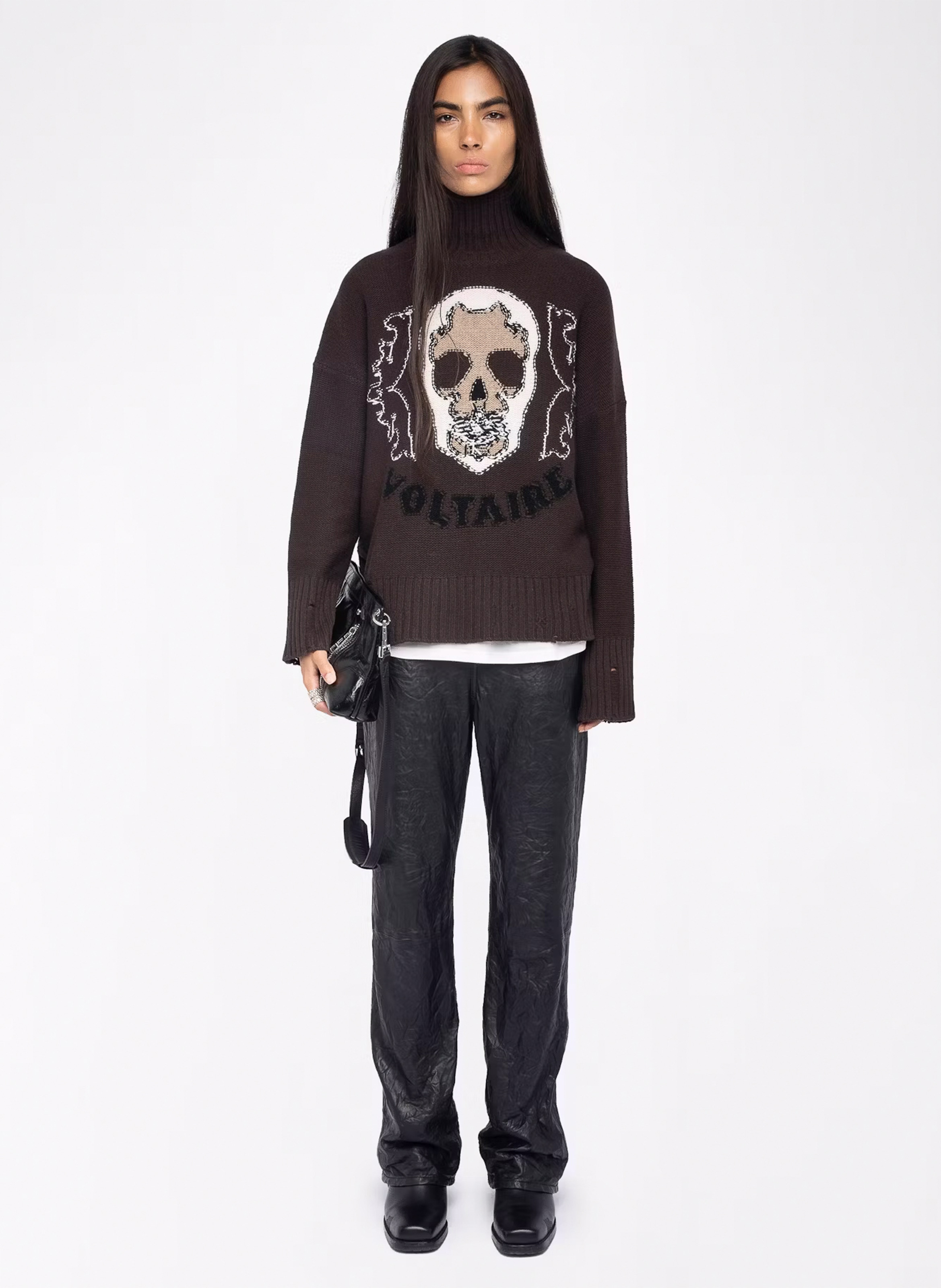 Printed wool high-neck jumper ZADIG&VOLTAIRE Brown