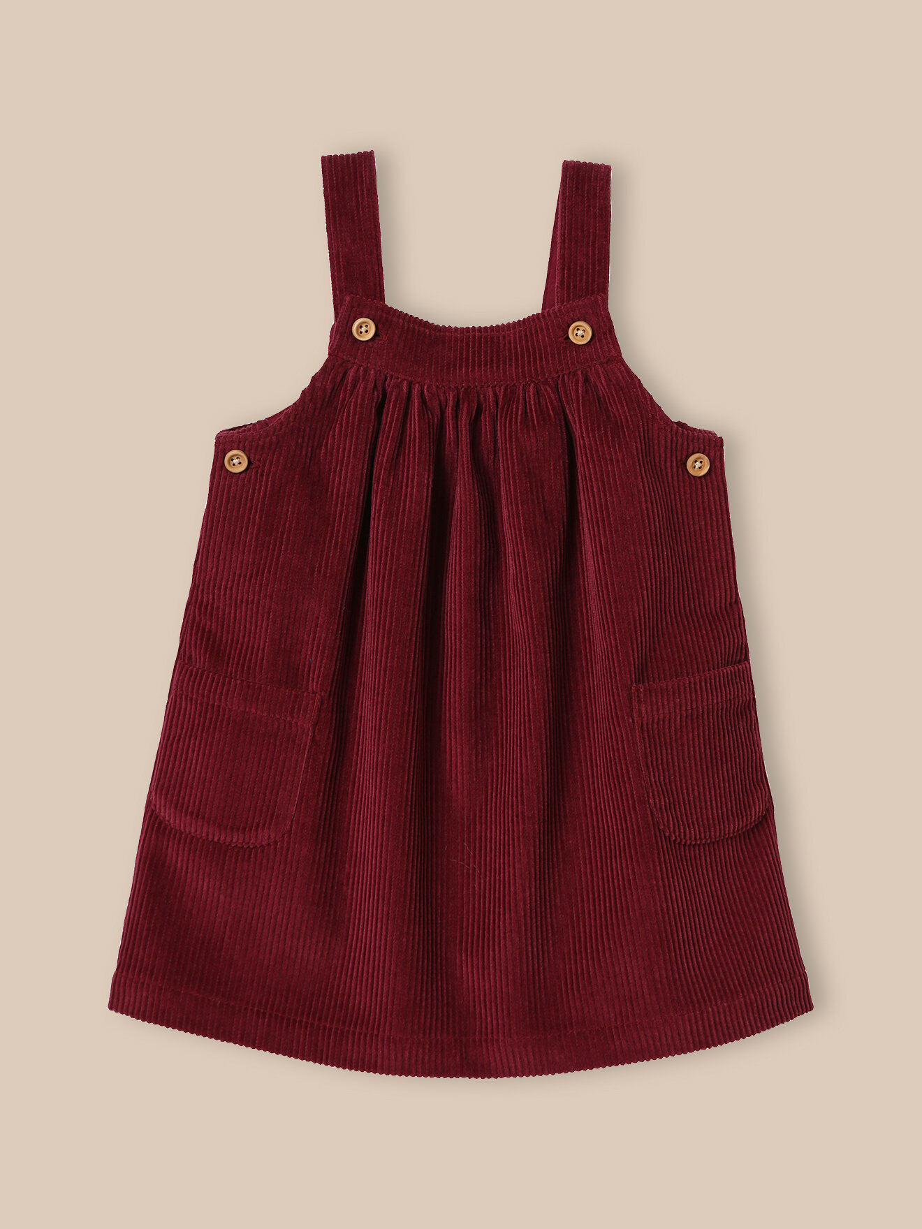 Corduroy pinafore dress CYRILLUS Red