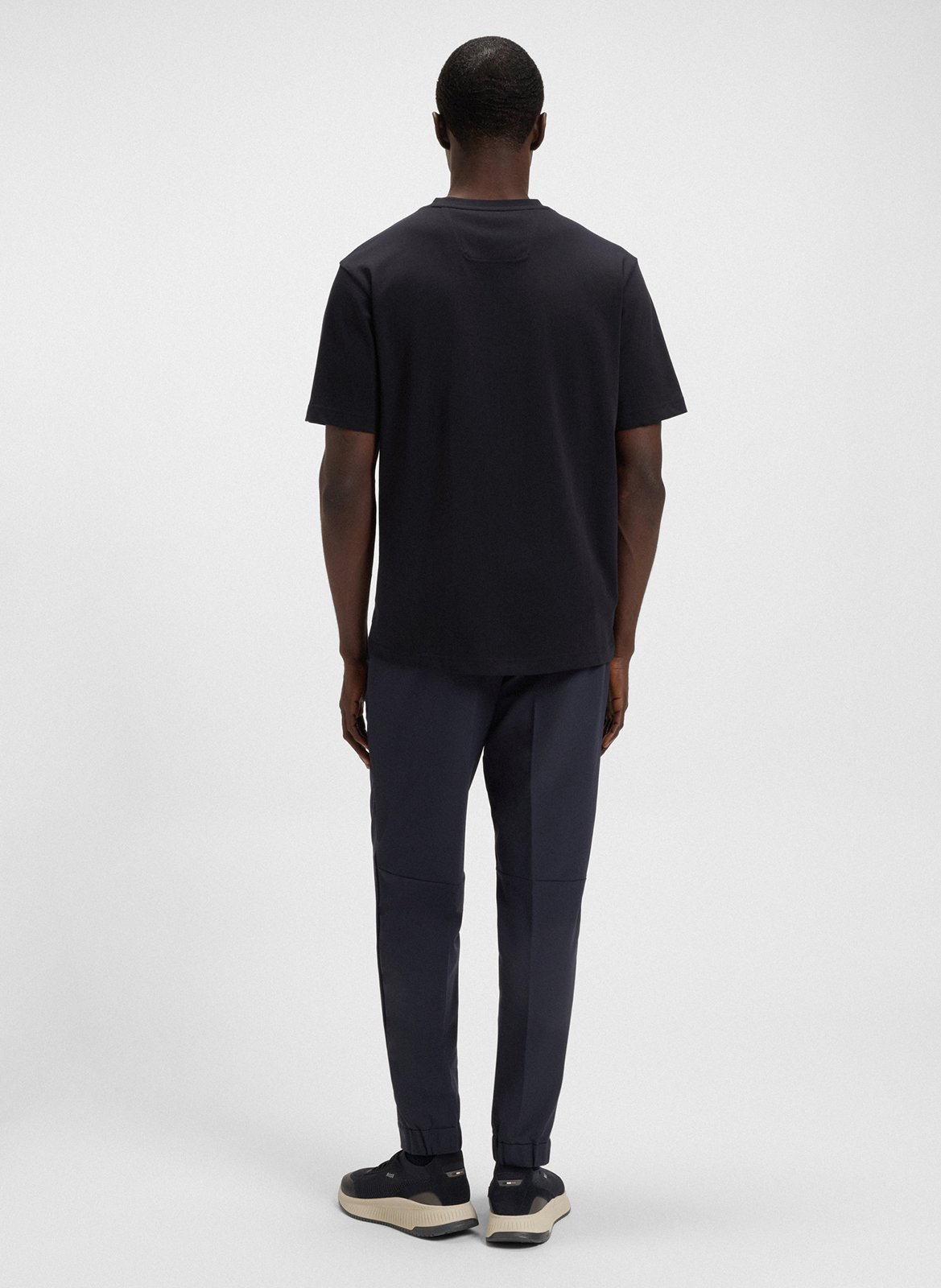 Straight-cut printed cotton T-shirt BOSS Blue