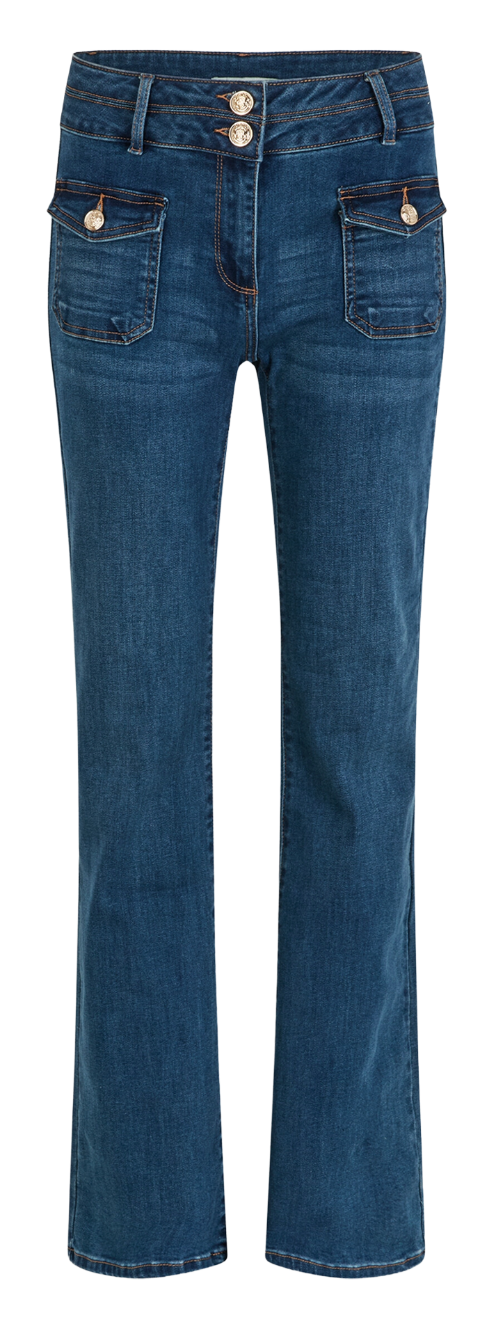 Cotton-blend bootcut jeans MORGAN Blue
