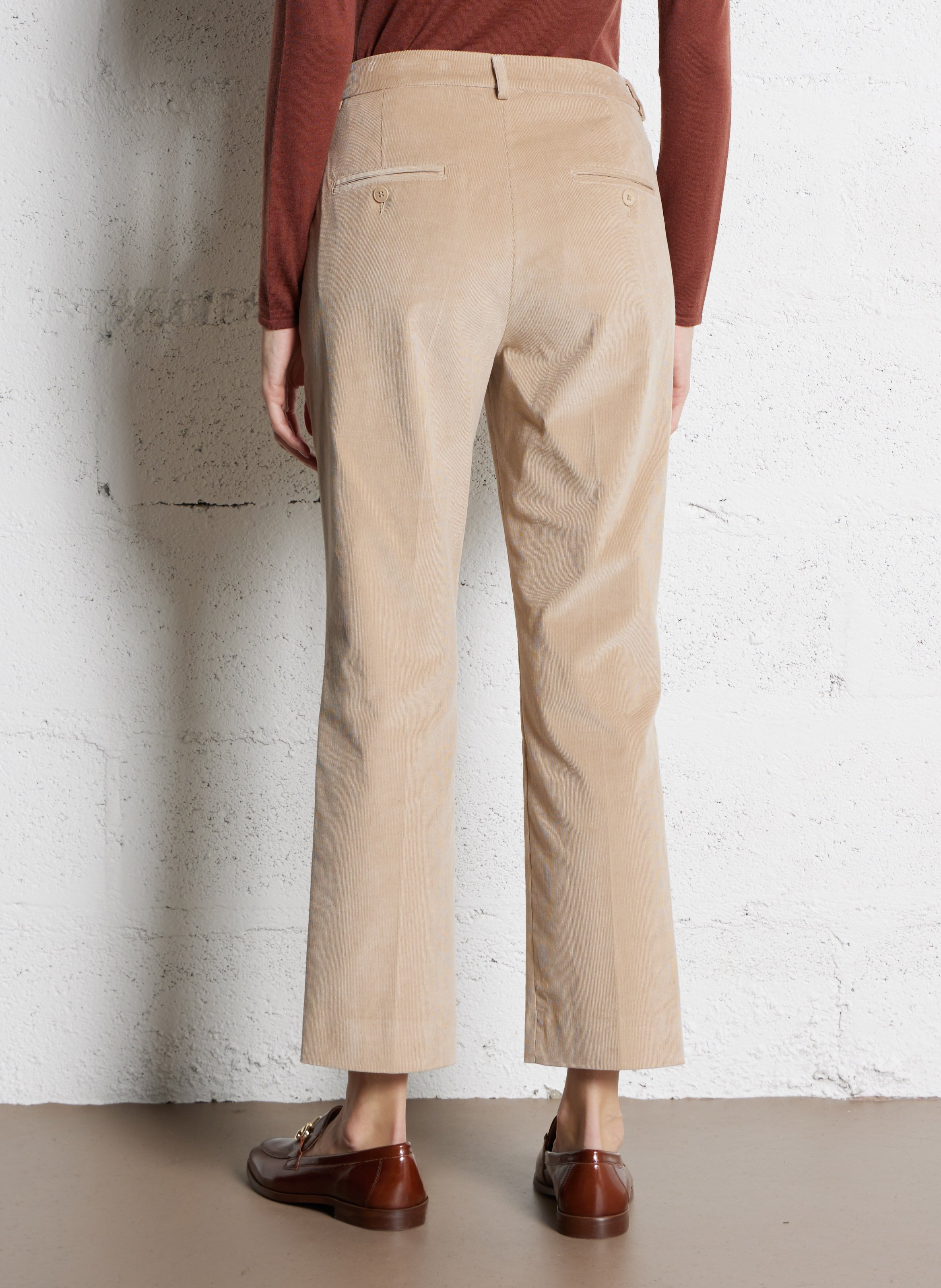 Pantalon droit en coton mélangé MAX MARA WEEK END Beige