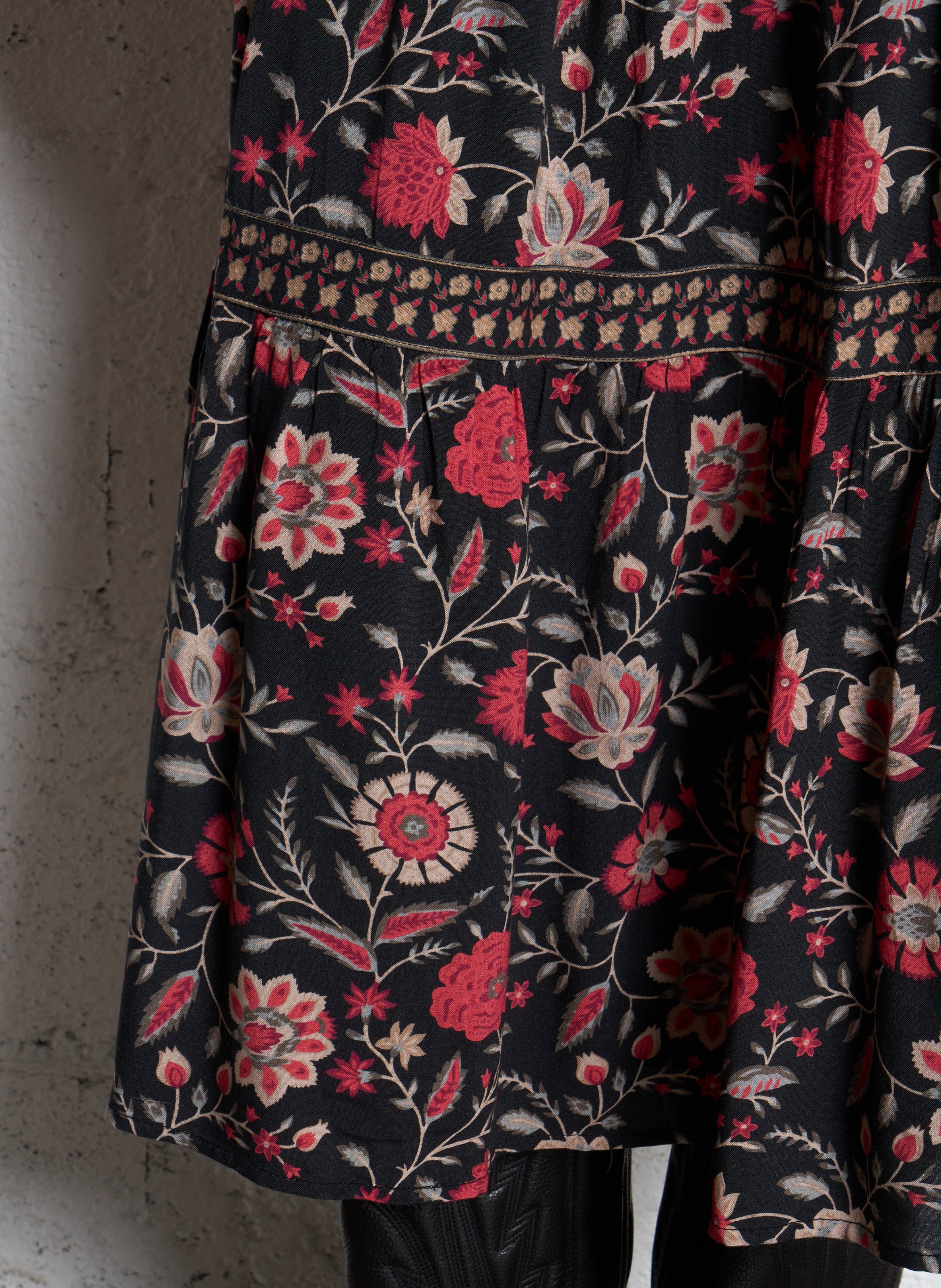 Floral print midi skirt PETITE MENDIGOTE Black