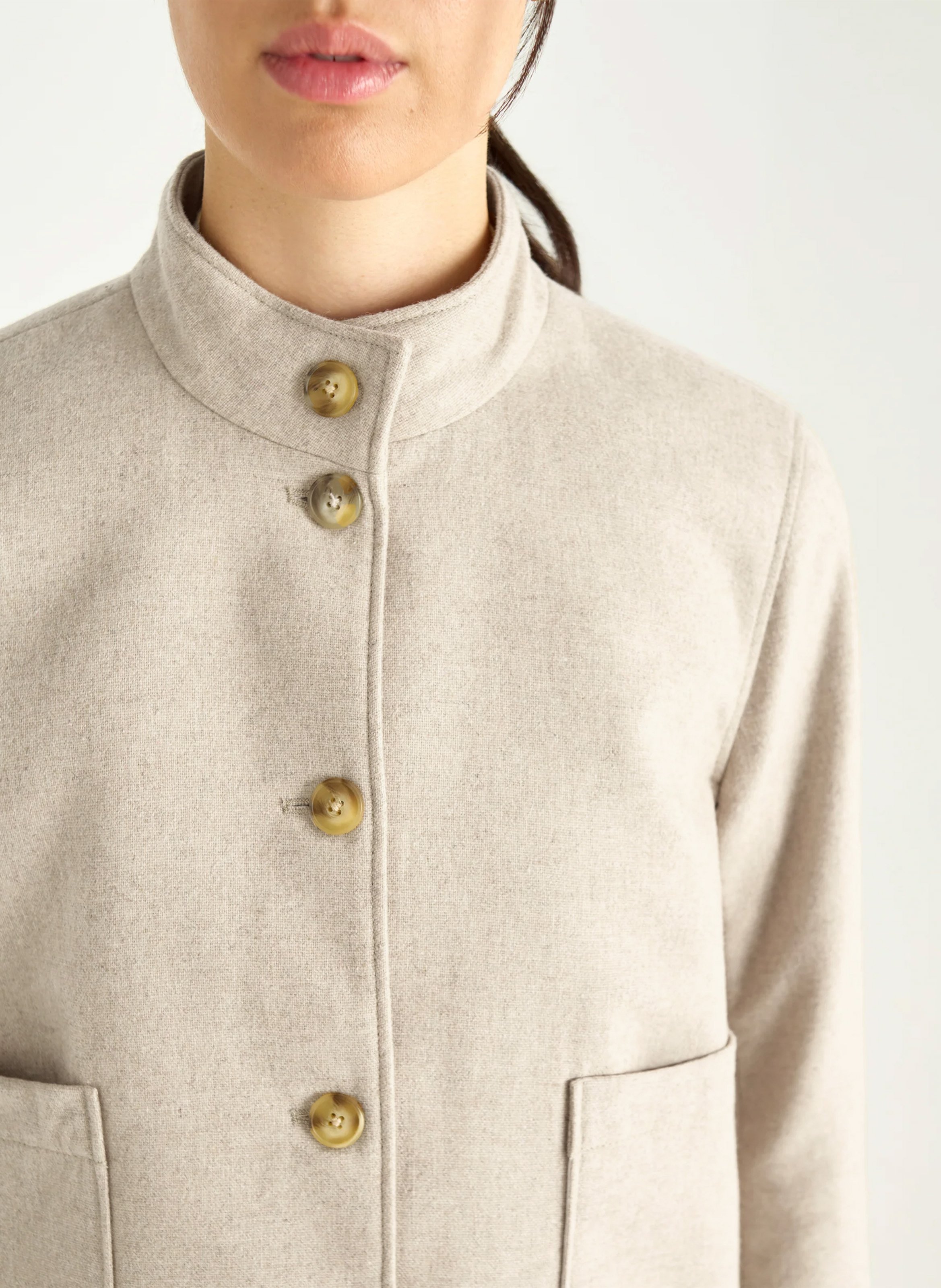 Wollmix-Jacke mit Stehkragen ACOTE Beige