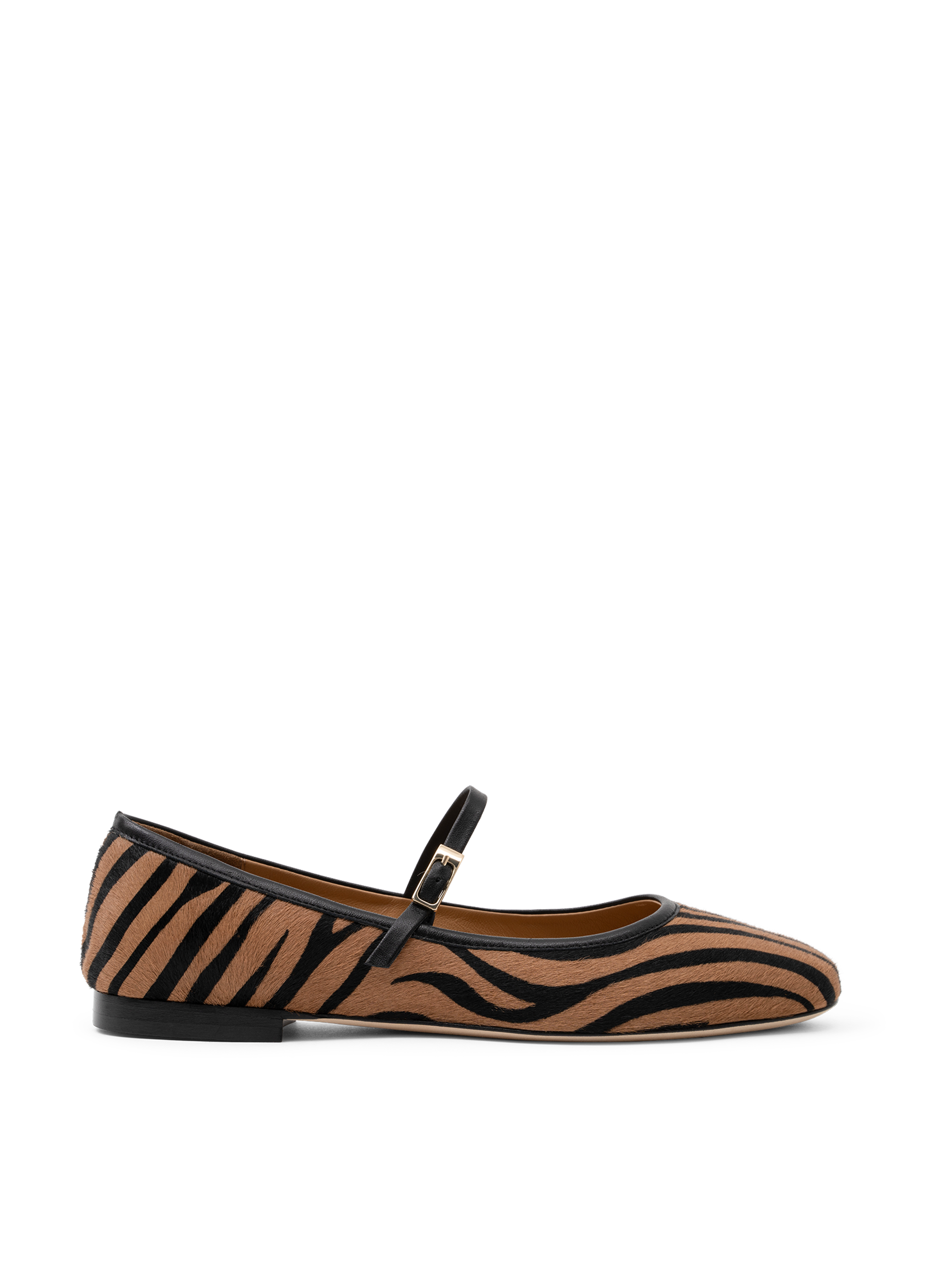 Zebra pony hair ballerina flats PARALLELE PARIS White