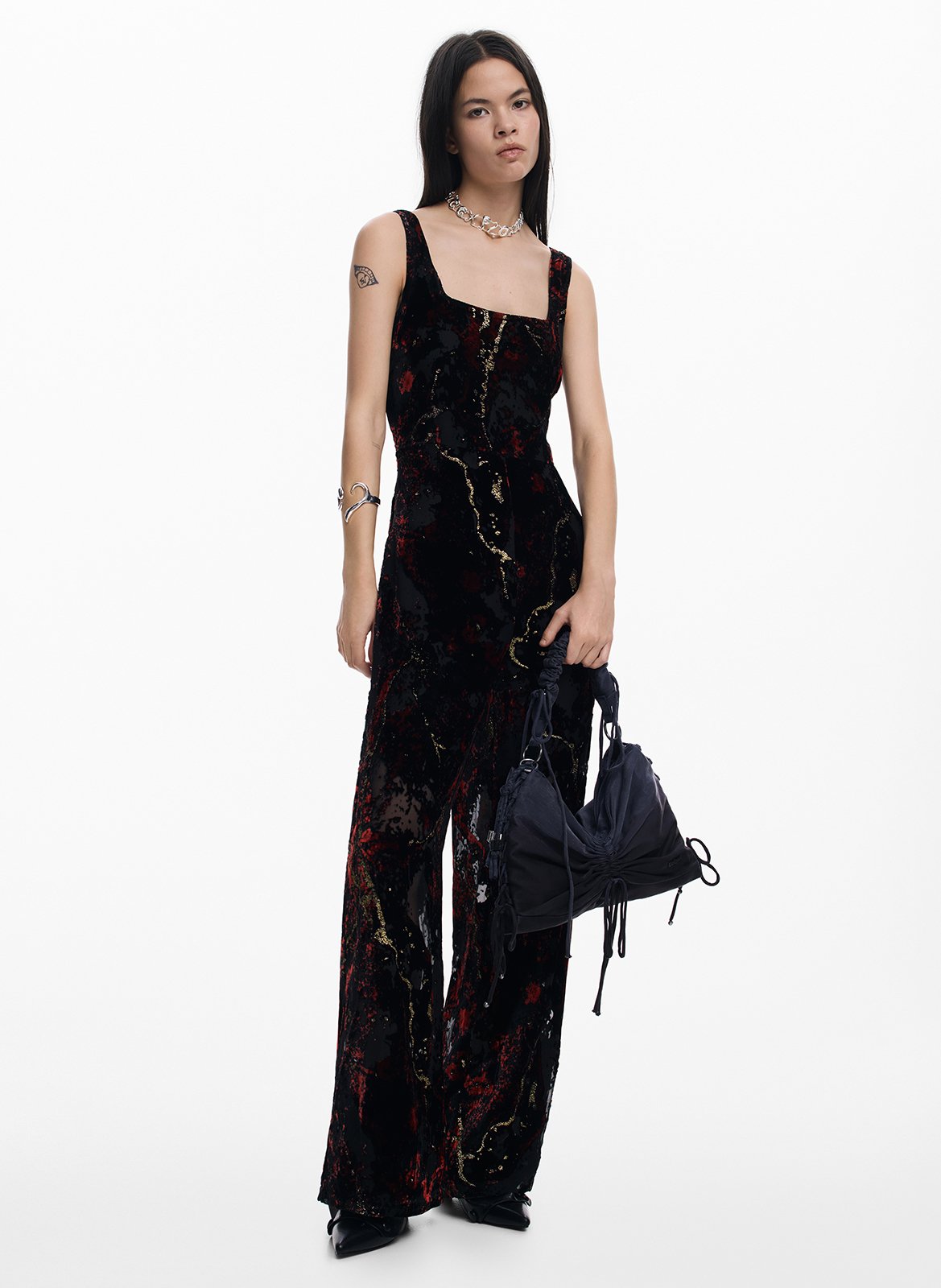 Combinaison droite imprimé DESIGUAL Noir