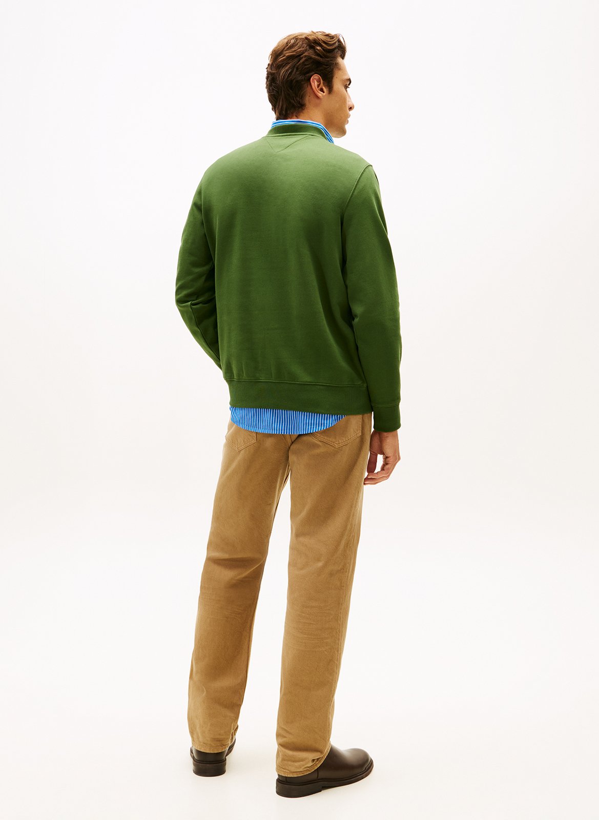 Sweat oversize col rond en coton TOMMY HILFIGER Vert