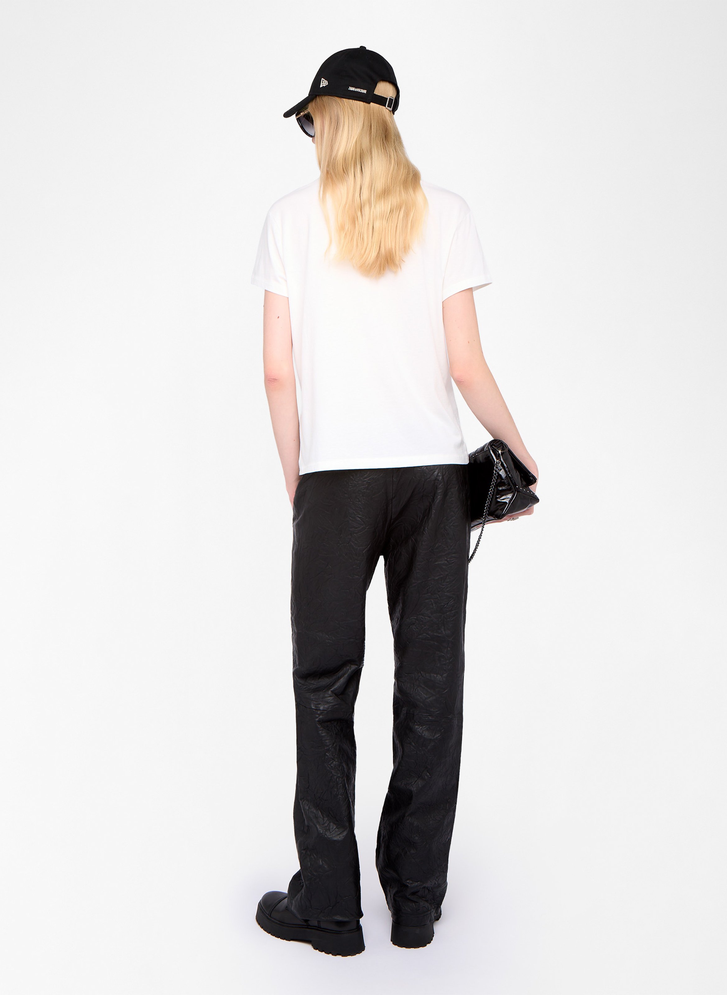 Tee-shirt droit col rond en coton ZADIG&VOLTAIRE Blanc