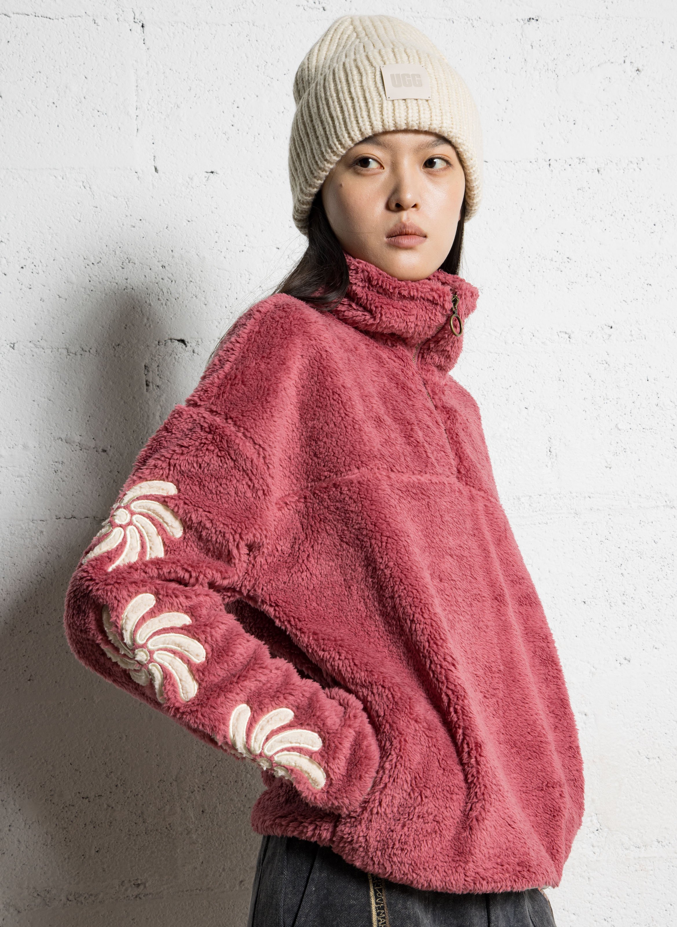 Polaire oversize col montant BILLABONG Rouge