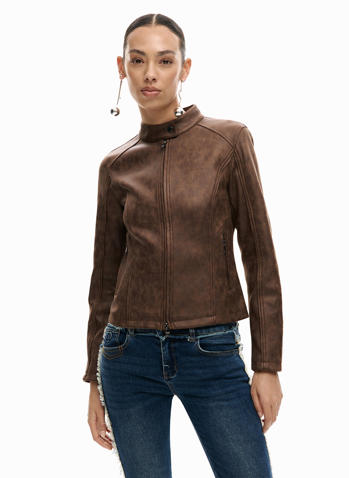 Jacke mit Reißverschluss und Taschen, einfarbig DESIGUAL