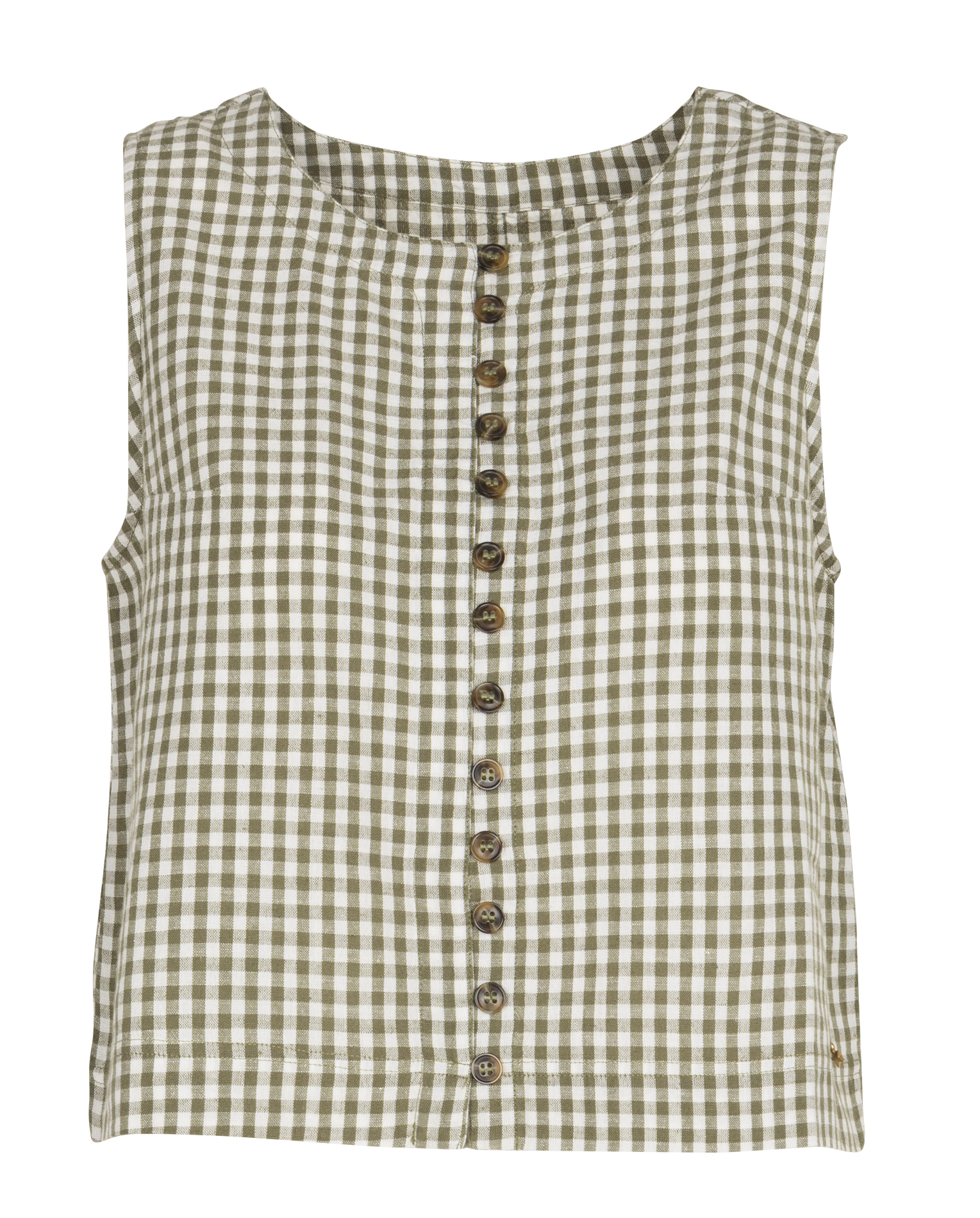 Top à carreaux de Vichy DES PETITS HAUTS Vert