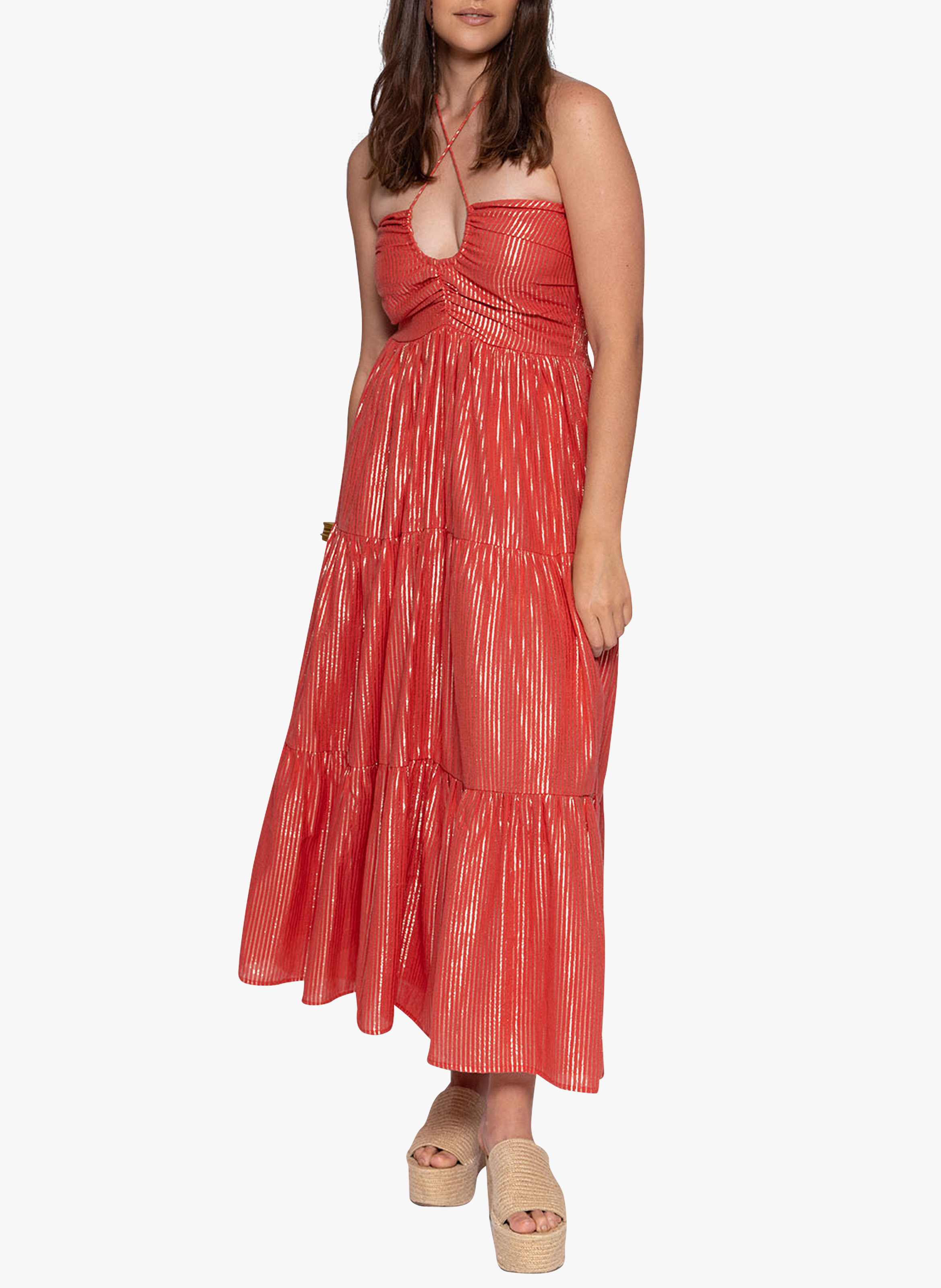 Robe longue en coton mélangé SUNDRESS Rose