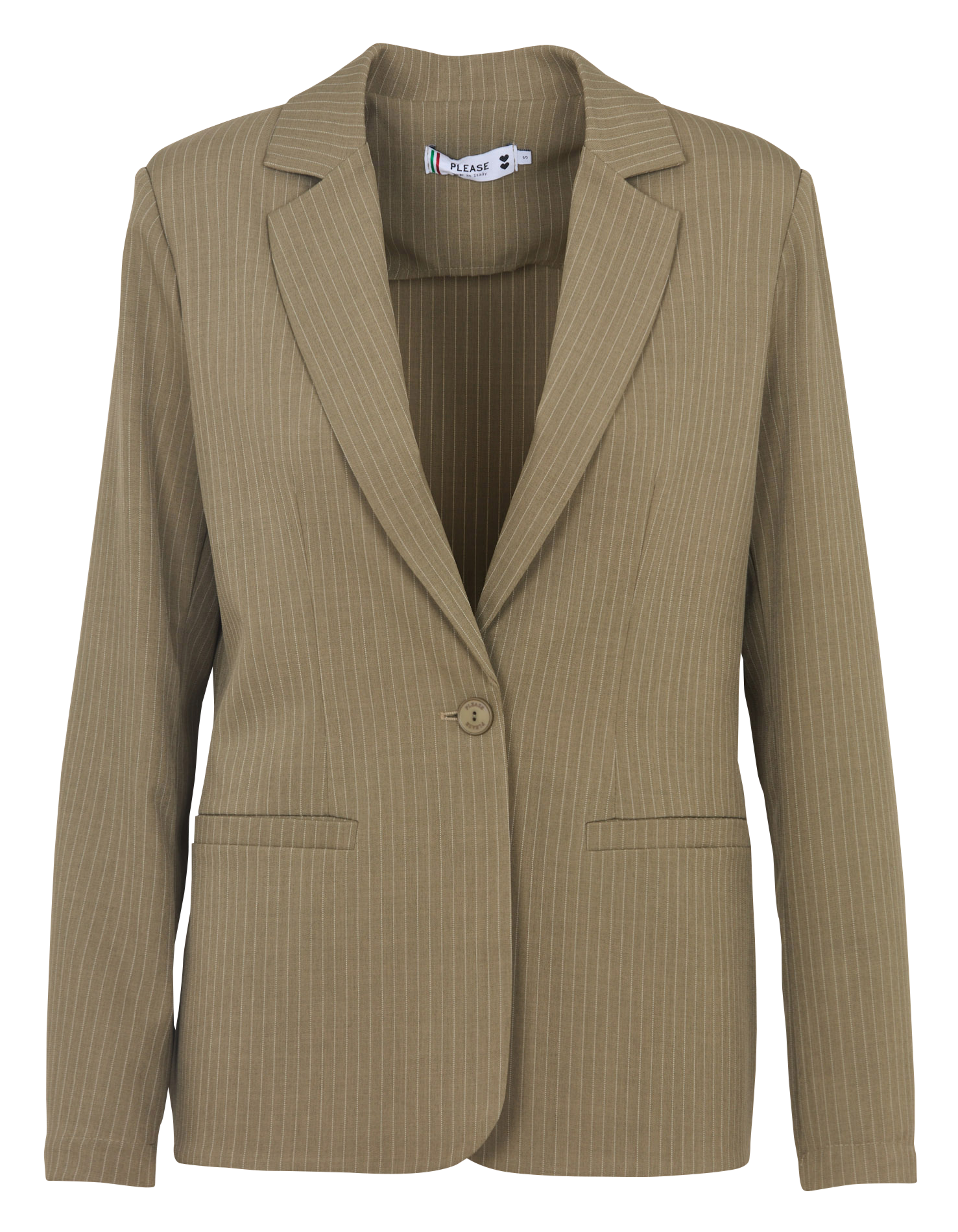 Striped straight jacket with tailored collar PLEASE